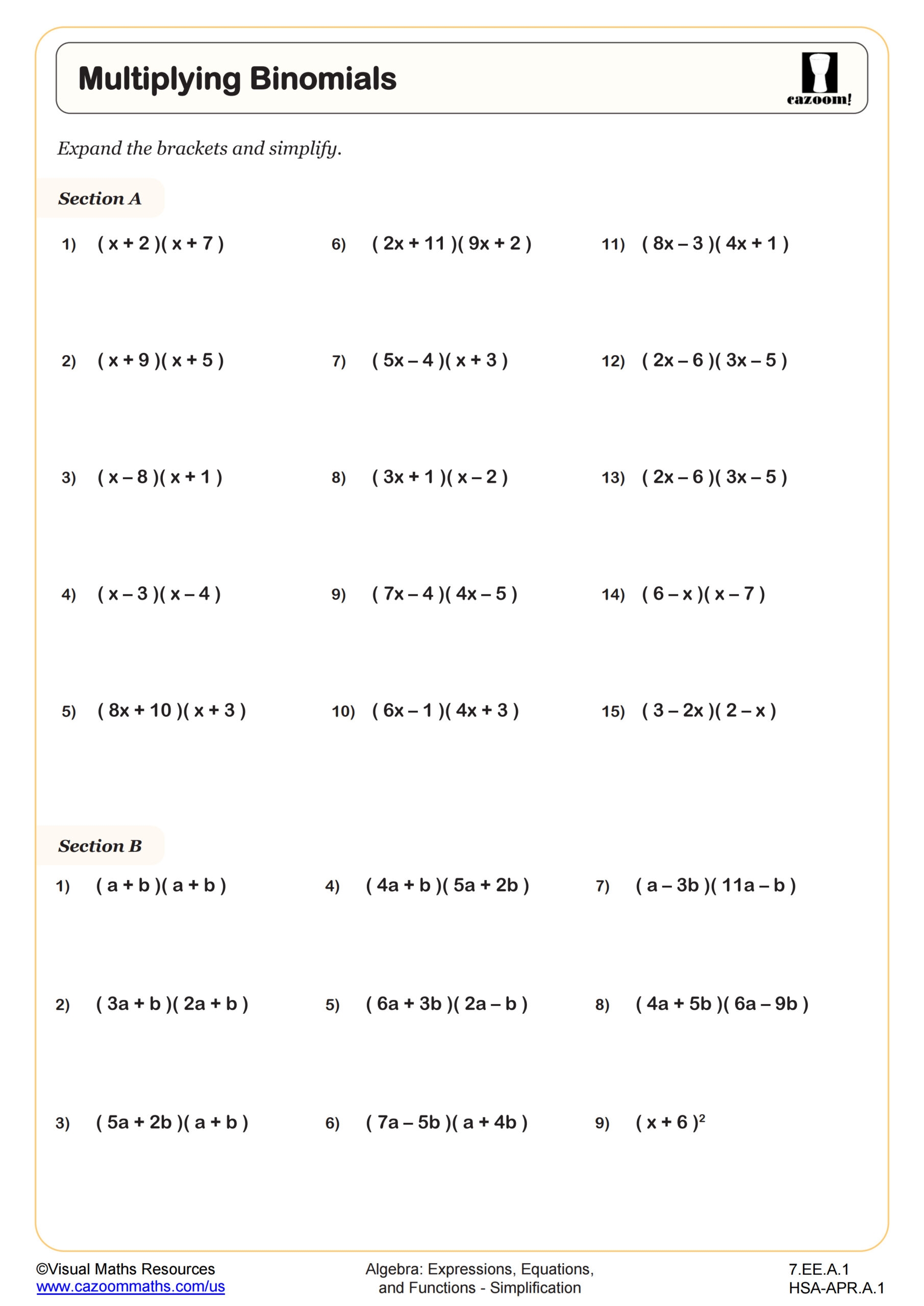 Printable 7th Grade Math Worksheets Printable 7th Grade Math Worksheets