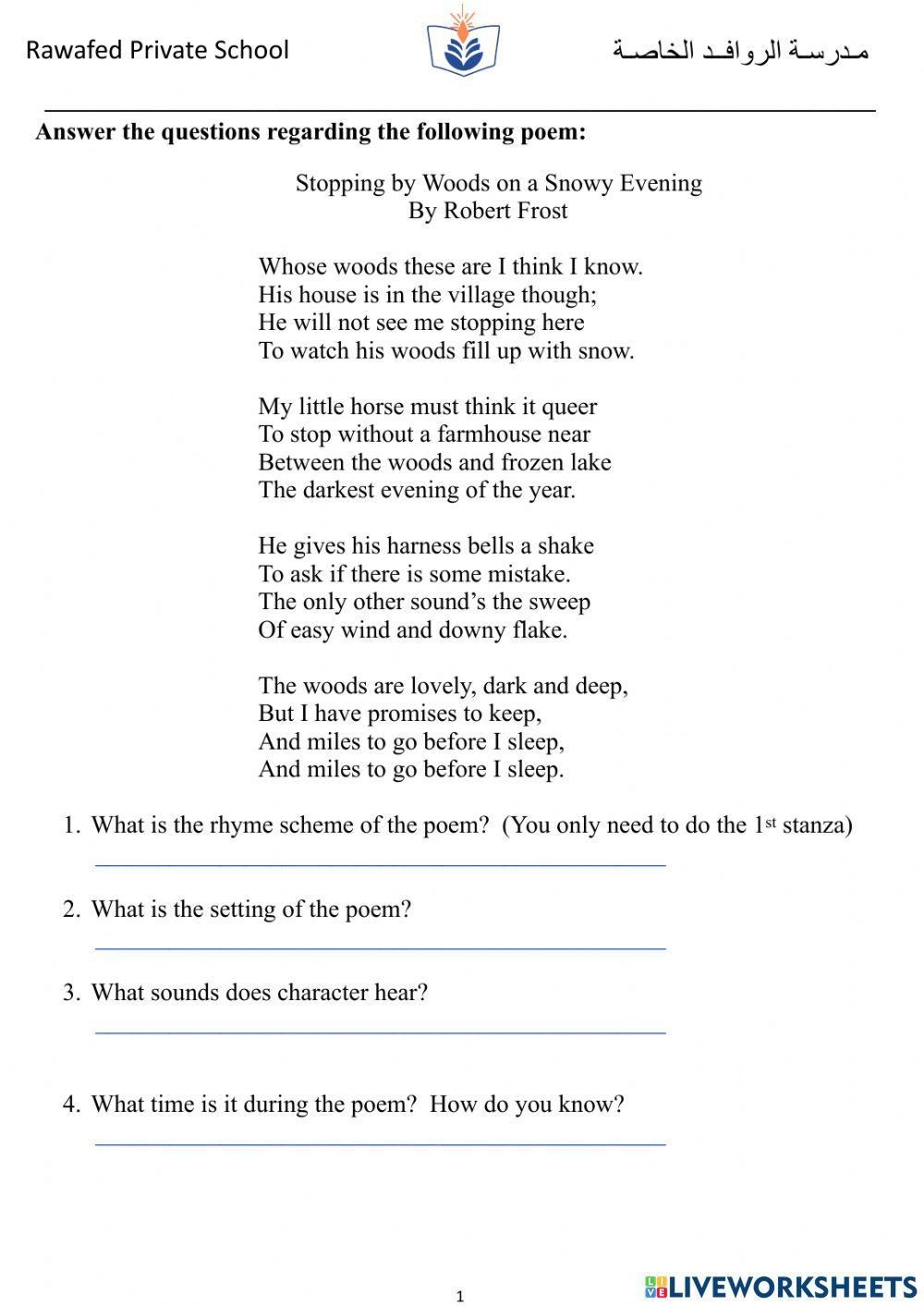 Poetry Worksheets Answers Middle School Printable Poetry Worksheets Answers Middle School Printable