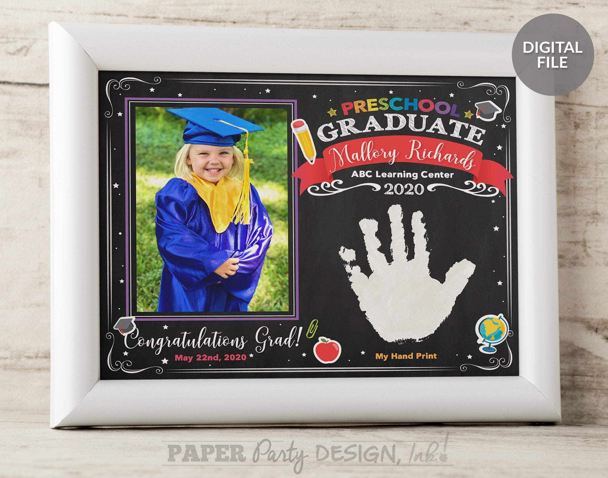 8 Pack Preschool Graduation Printable Photo Certificates Pre k 
