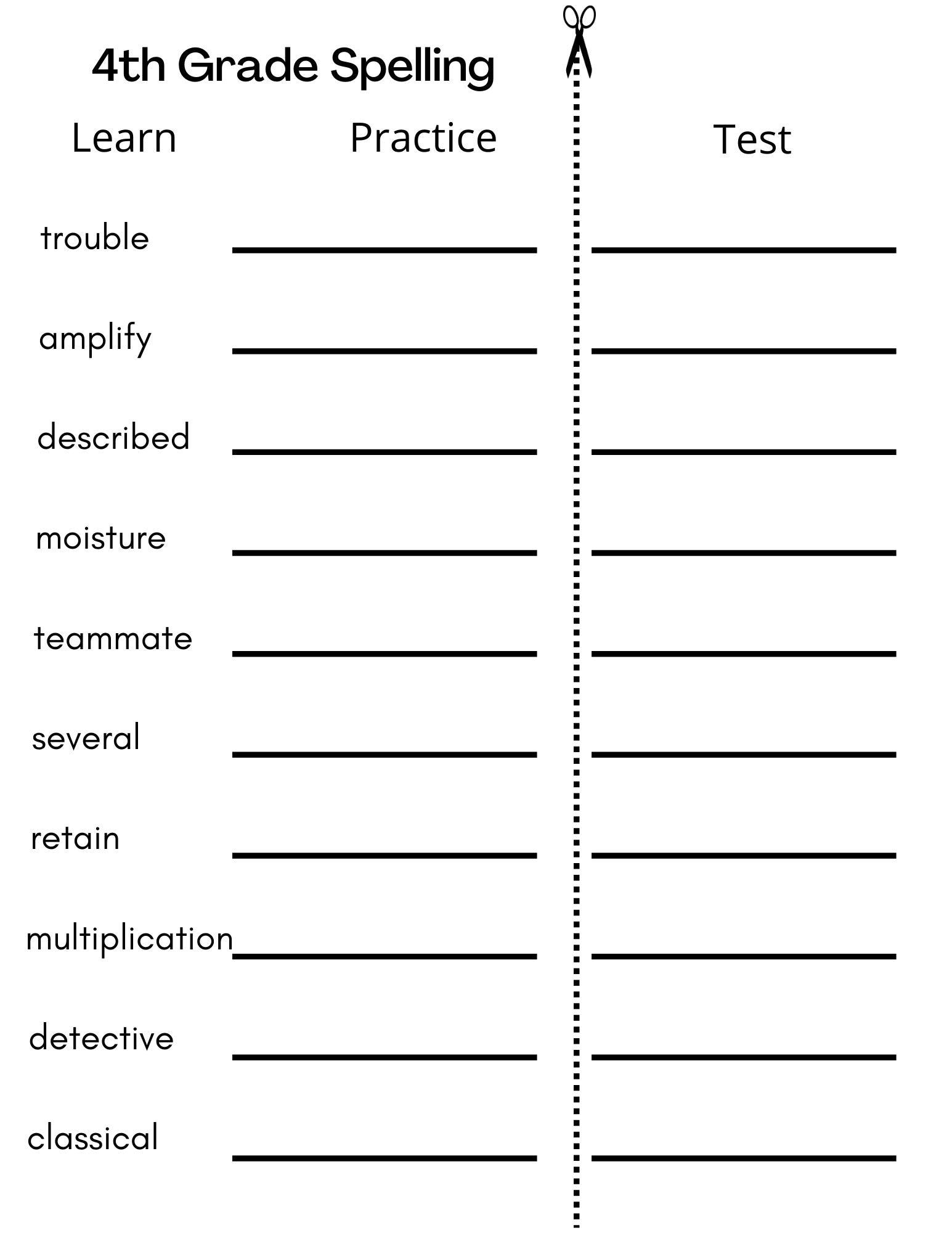 8 Printable Fourth Grade Spelling Writing Spelling Test Etsy 8 Printable Fourth Grade Spelling Writing Spelling Test Etsy
