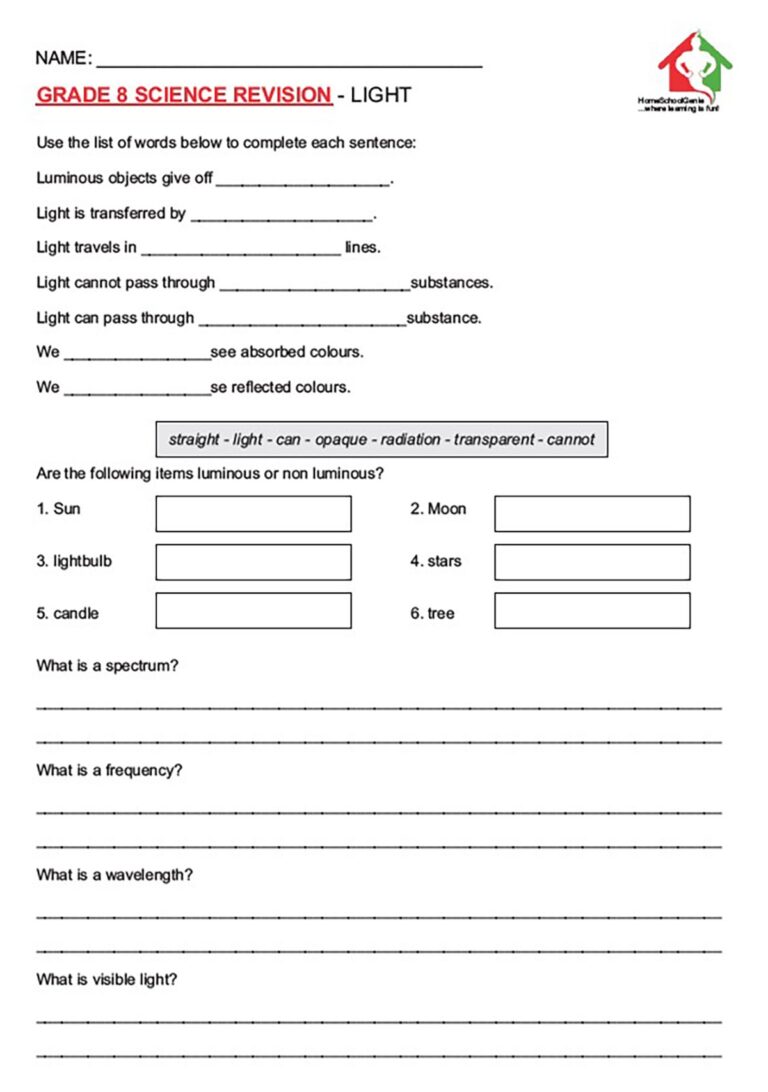 8th Grade Natural Science Worksheets Edform Worksheets Library
