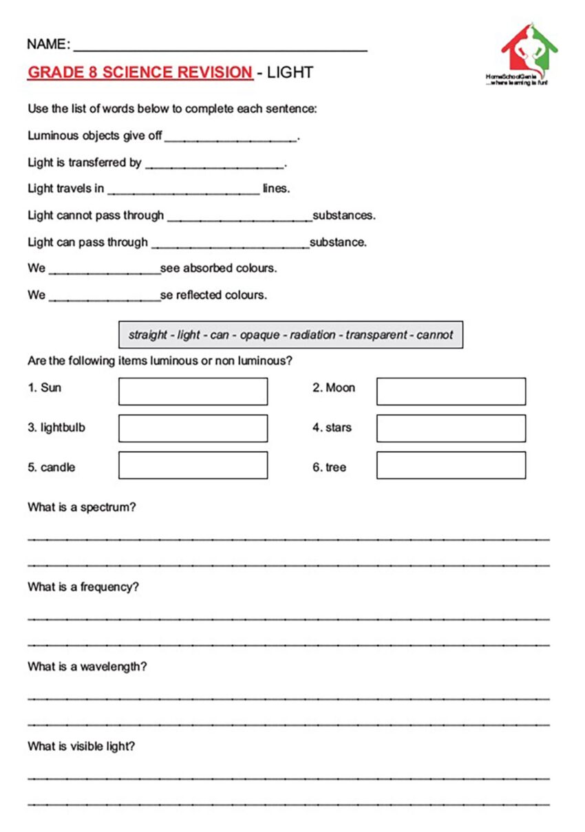 8th Grade Natural Science Worksheets Edform Worksheets Library