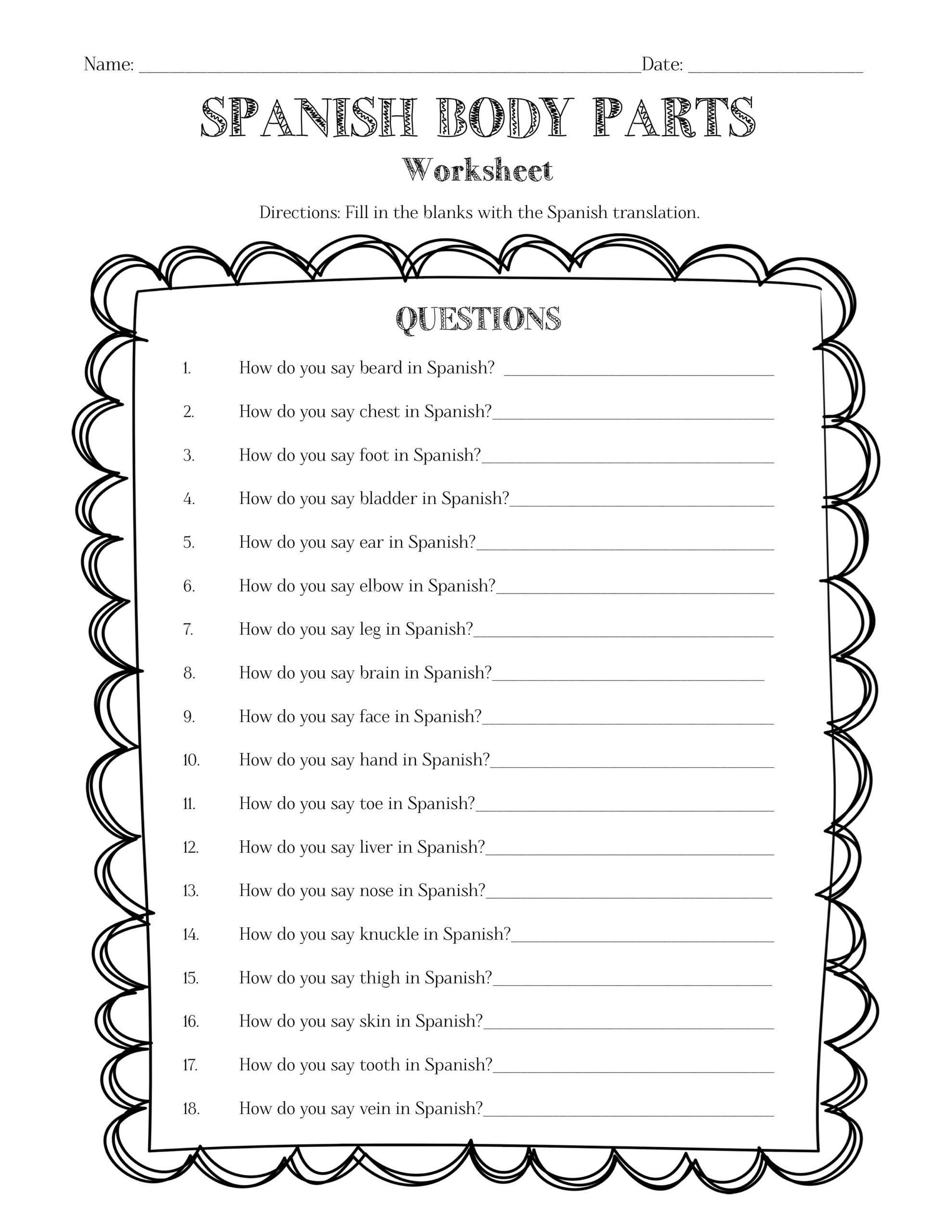 9th Grade Spanish Language Worksheets Worksheets Library