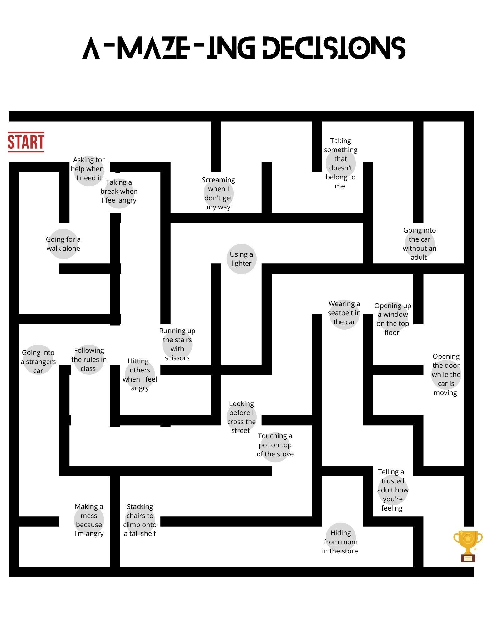 A MAZE ING Decision Making SEL Worksheet A MAZE ING Decision Making SEL Worksheet