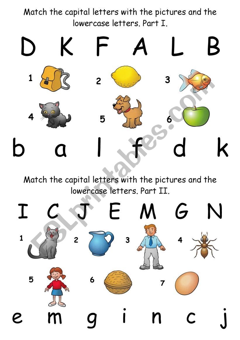 ABC Matching ESL Worksheet By ZhenyaB ABC Matching ESL Worksheet By ZhenyaB