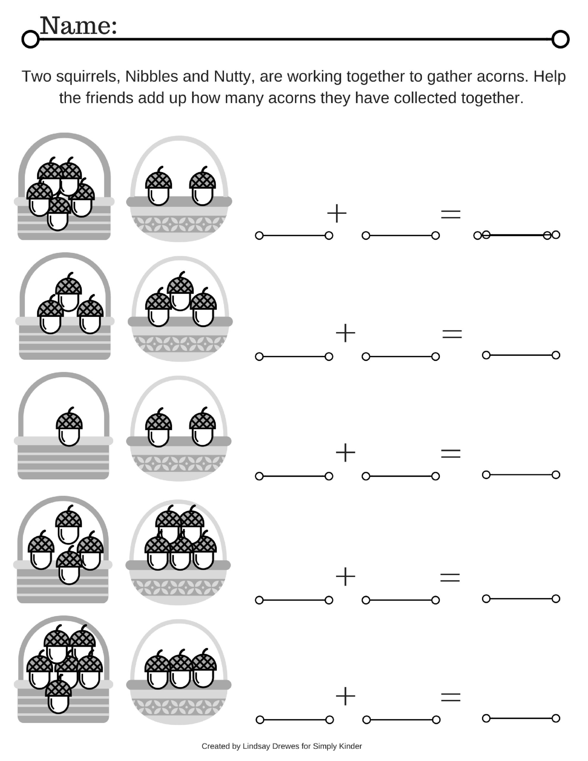 Acorn Addition Simply Kinder Acorn Addition Simply Kinder