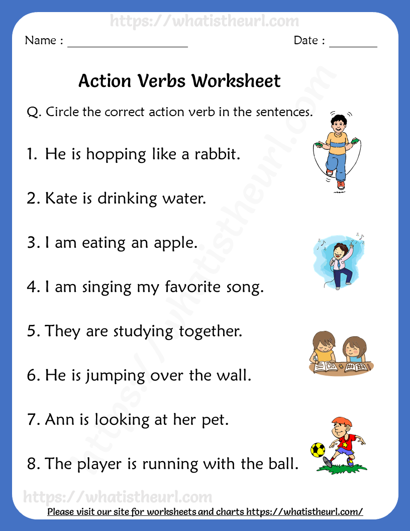 Action Verbs Worksheets For Grade 1 Your Home Teacher Verb Worksheets Library