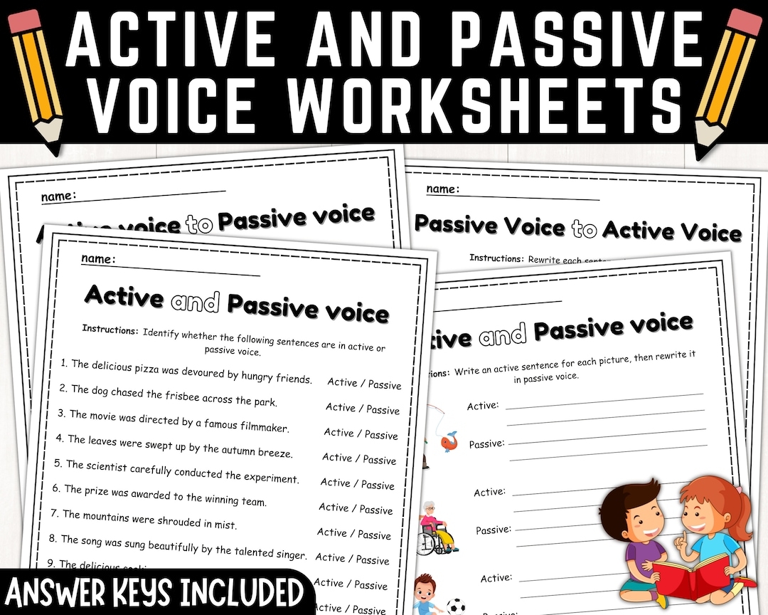 Active And Passive Voice Worksheets Grammar Activity Exercises Instant Download PDF Etsy Active And Passive Voice Worksheets Grammar Activity Exercises Instant Download PDF Etsy