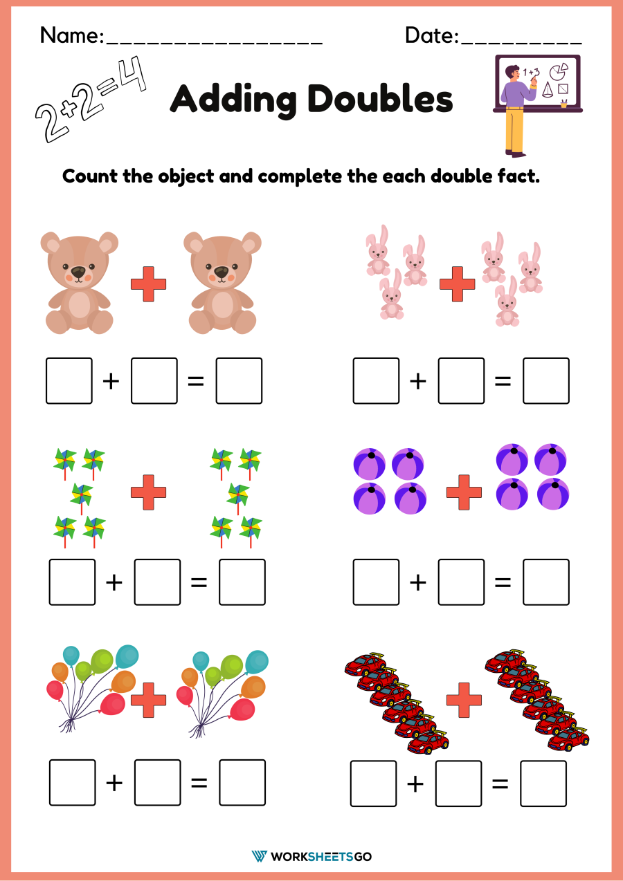 Adding Doubles Worksheets WorksheetsGO
