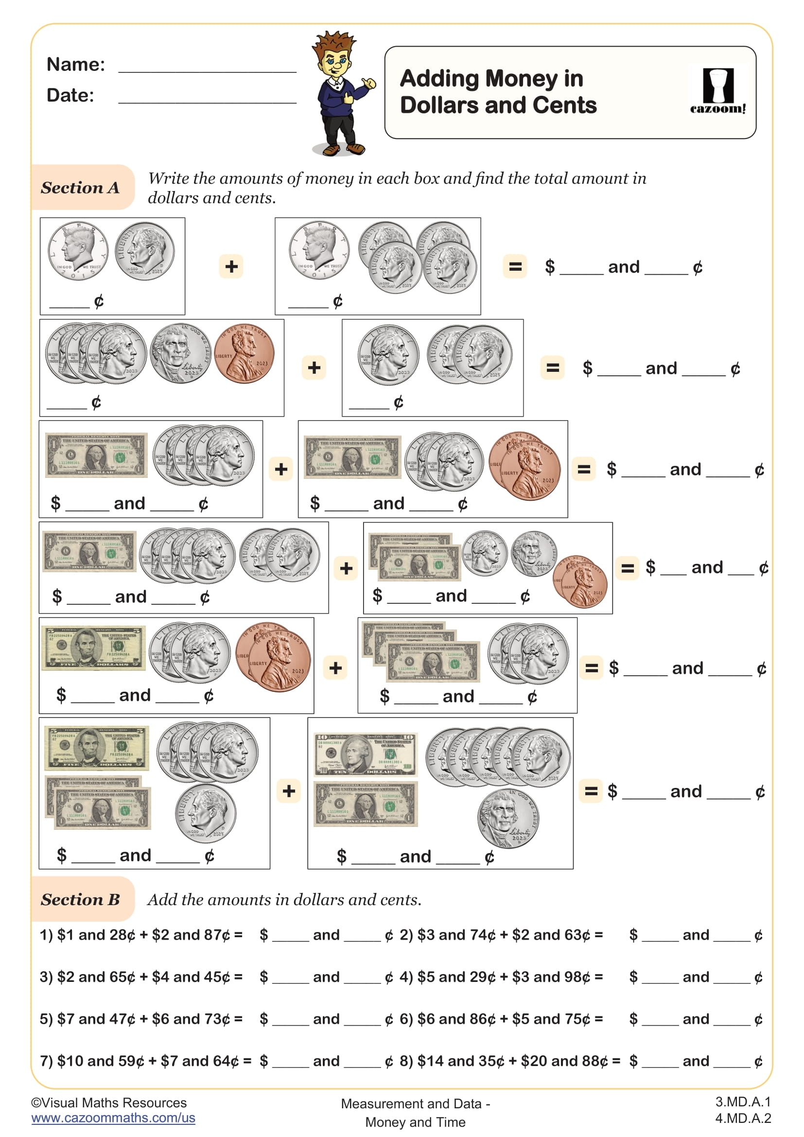 Adding Money In Dollars And Cents Worksheet Fun And Engaging 3rd Grade And 4th Grade Measurement And Data Worksheet Cazoom Math Adding Money In Dollars And Cents Worksheet Fun And Engaging 3rd Grade And 4th Grade Measurement And Data Worksheet Cazoom Math