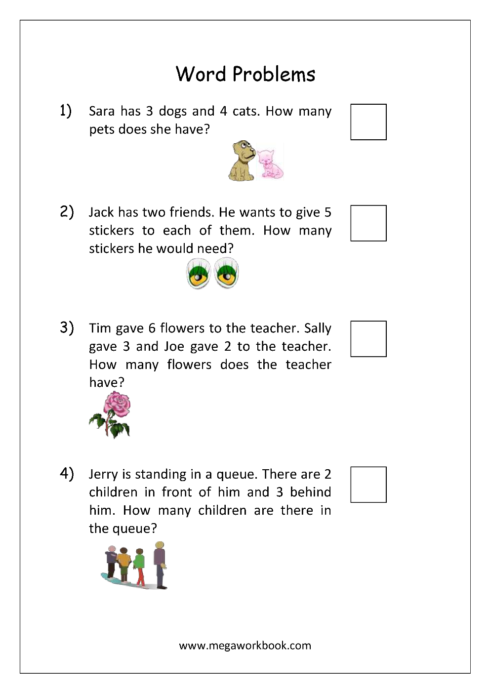 Addition And Subtraction Word Problems Worksheets For Kindergarten Addition And Subtraction Word Problems Worksheets For Kindergarten