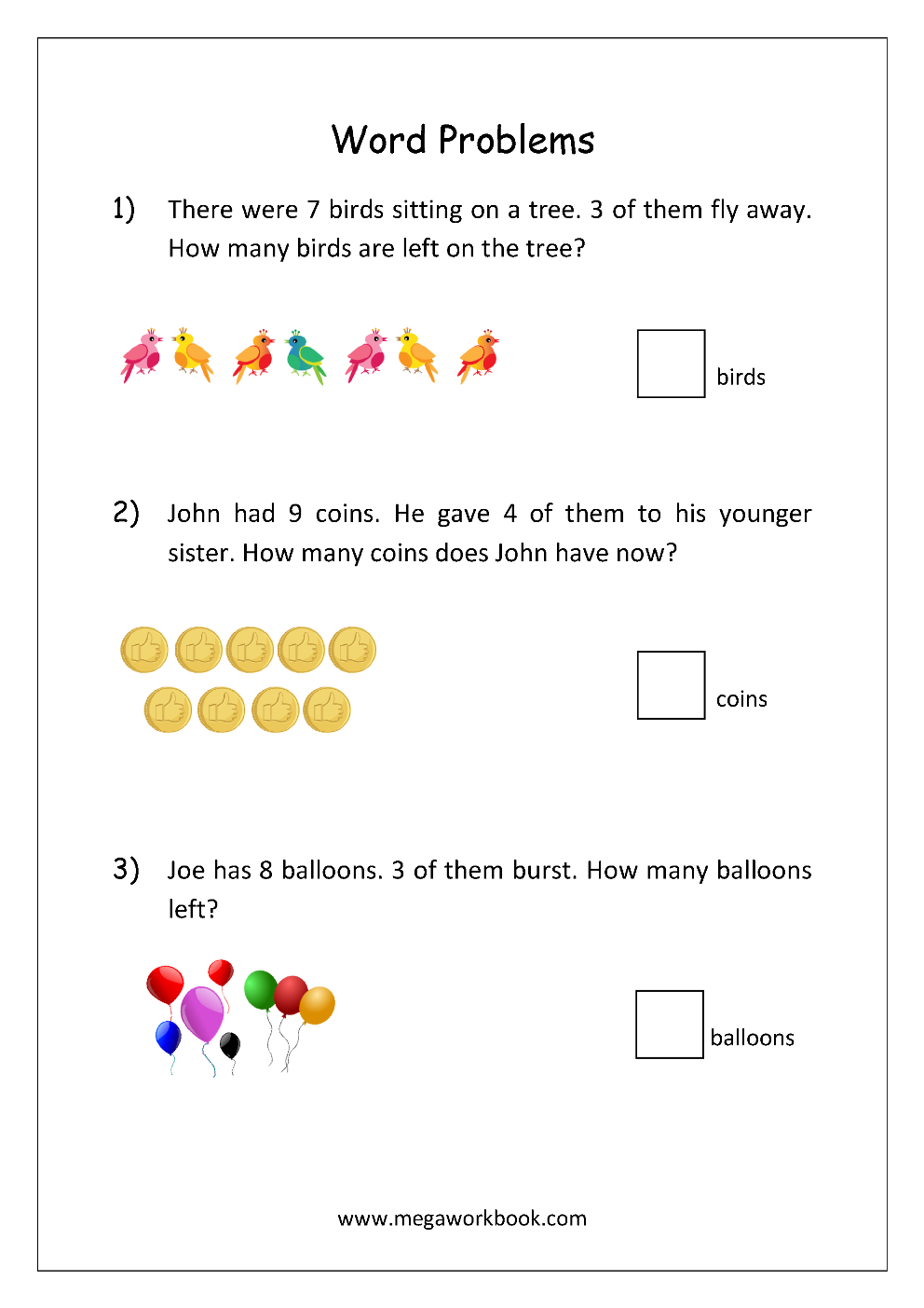 Addition And Subtraction Word Problems Worksheets For Kindergarten Addition And Subtraction Word Problems Worksheets For Kindergarten