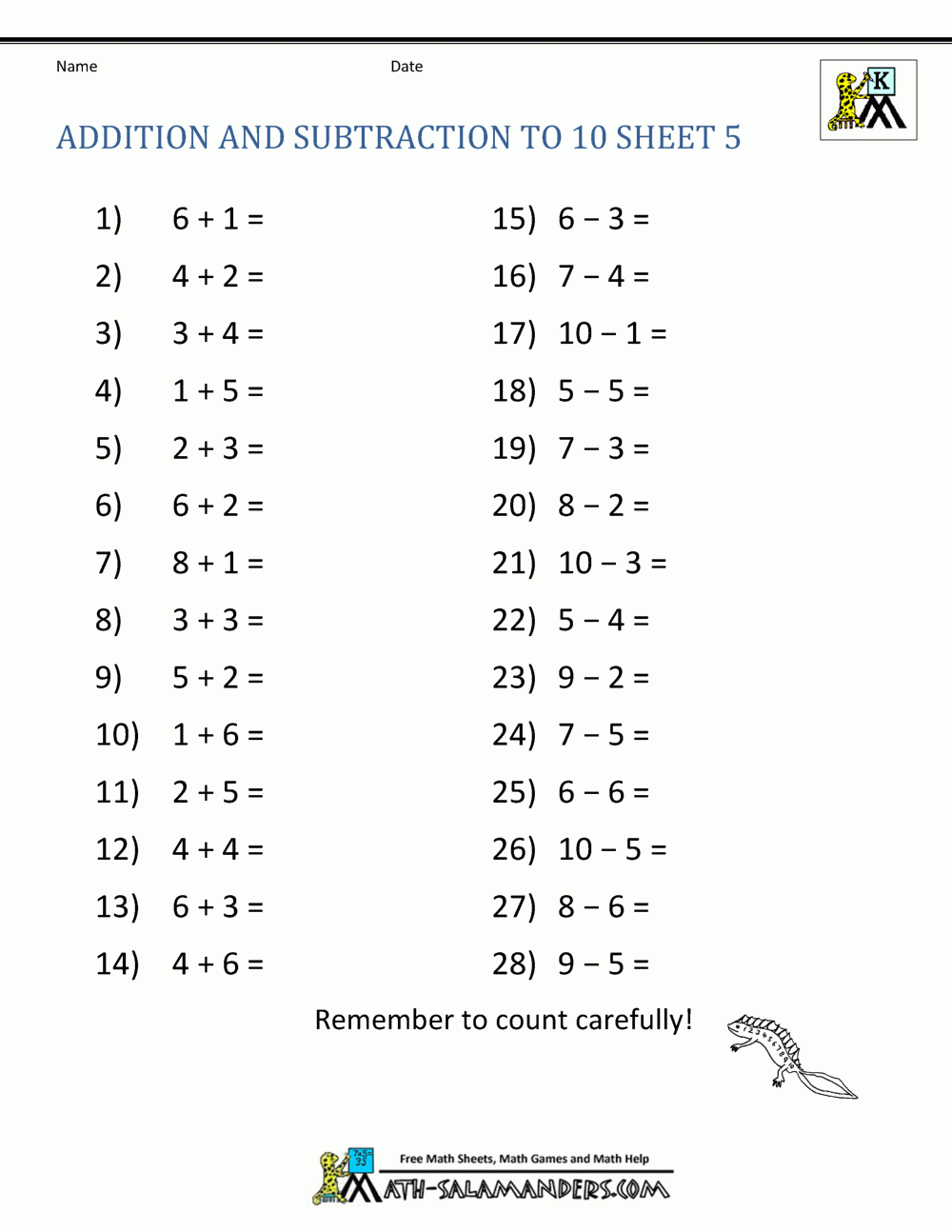 Math Subtraction Worksheets Kindergarten Math Subtraction Worksheets Kindergarten