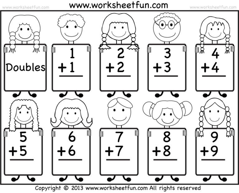 Addition Doubles Facts Beginner Addition Worksheet FREE Printable Worksheets Worksheetfun