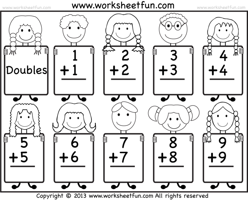 Addition Doubles Facts Beginner Addition Worksheet FREE Printable Worksheets Worksheetfun