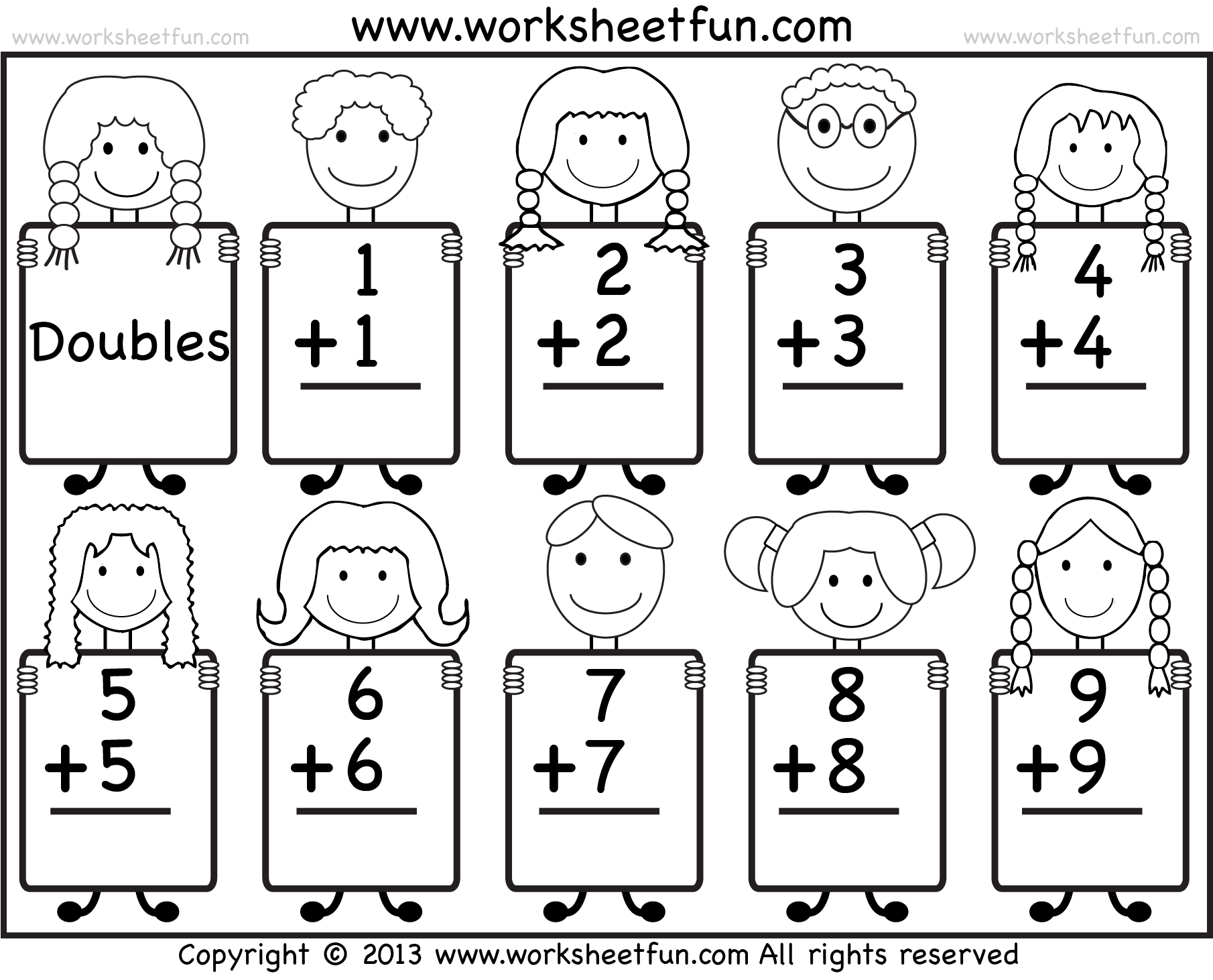 Addition Doubles Facts Beginner Addition Worksheet FREE Printable Worksheets Worksheetfun Addition Doubles Facts Beginner Addition Worksheet FREE Printable Worksheets Worksheetfun