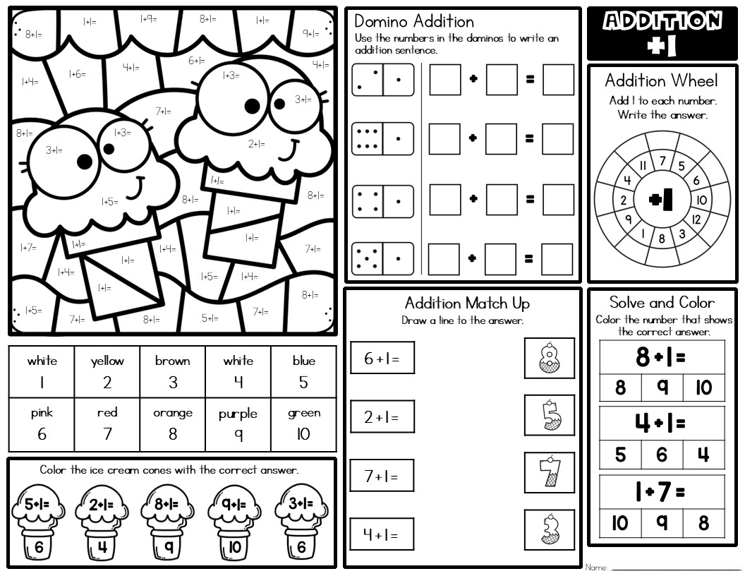 Addition Facts 1 Math Mat Worksheet Teaching Ideas Made Easy Addition Facts 1 Math Mat Worksheet Teaching Ideas Made Easy