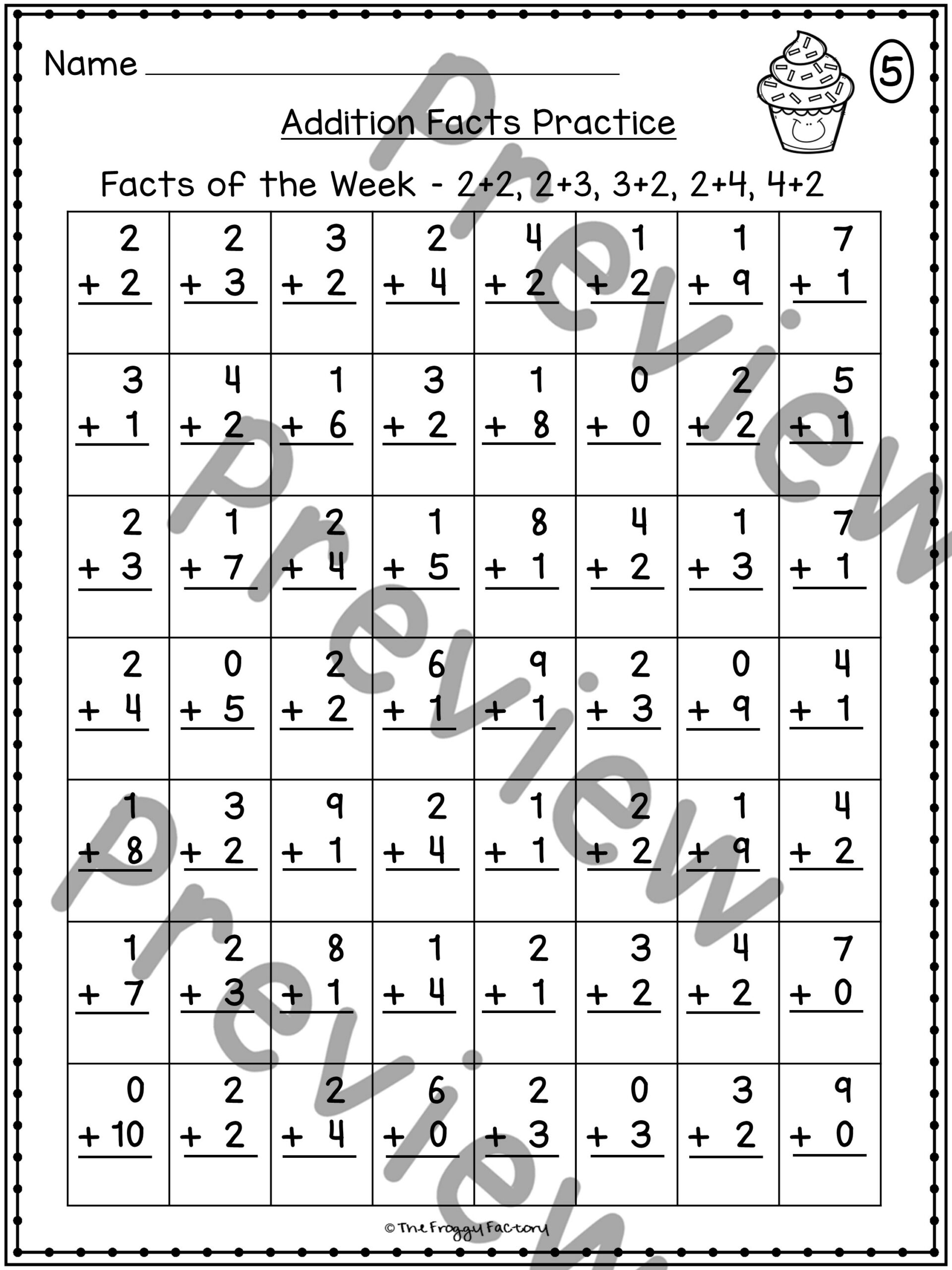 Addition Facts Printable Worksheets Addition Facts Printable Worksheets