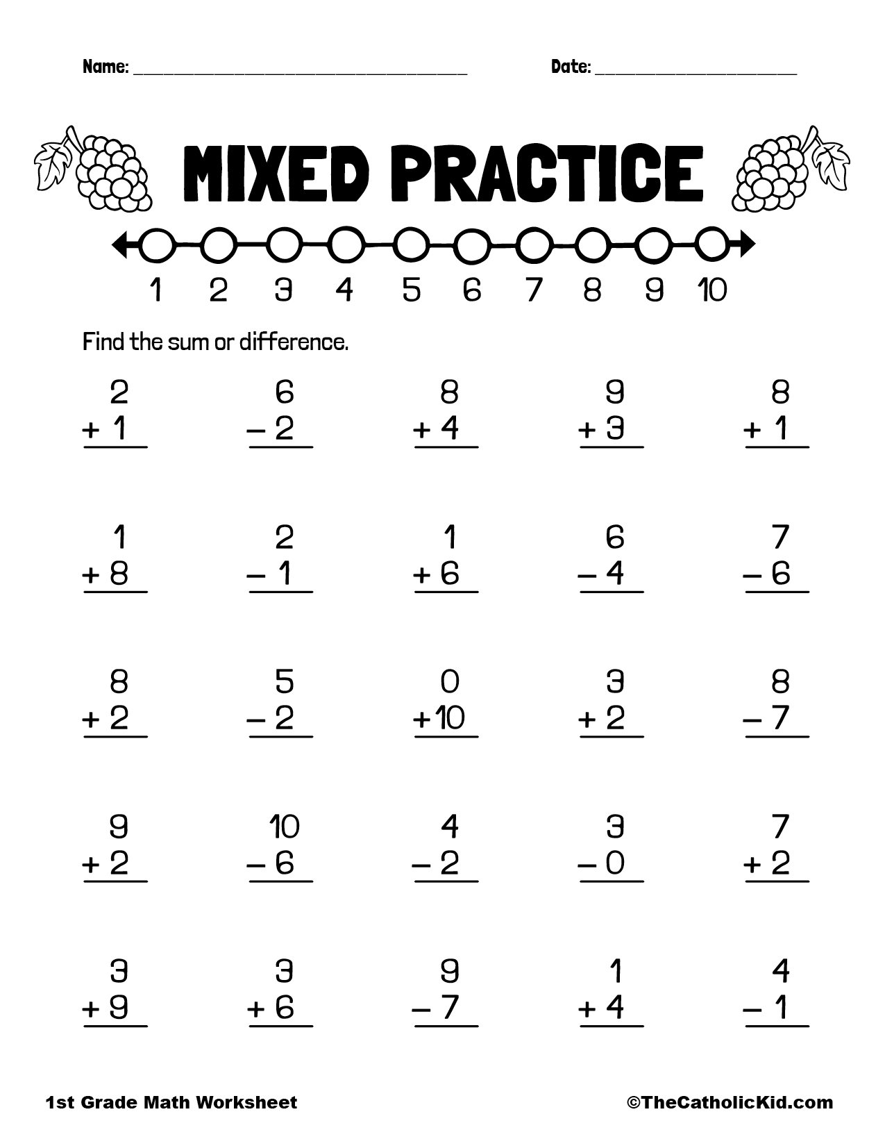 Addition Subtraction Practice TheCatholicKid Addition Subtraction Practice TheCatholicKid