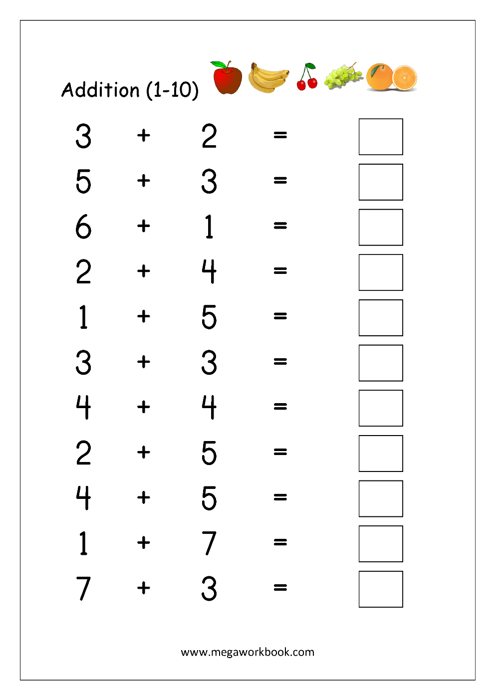 Addition Worksheets For Kindergarten Math Addition Worksheets Addition Practice Worksheets Addition For Kindergarten MegaWorkbook Addition Worksheets For Kindergarten Math Addition Worksheets Addition Practice Worksheets Addition For Kindergarten MegaWorkbook