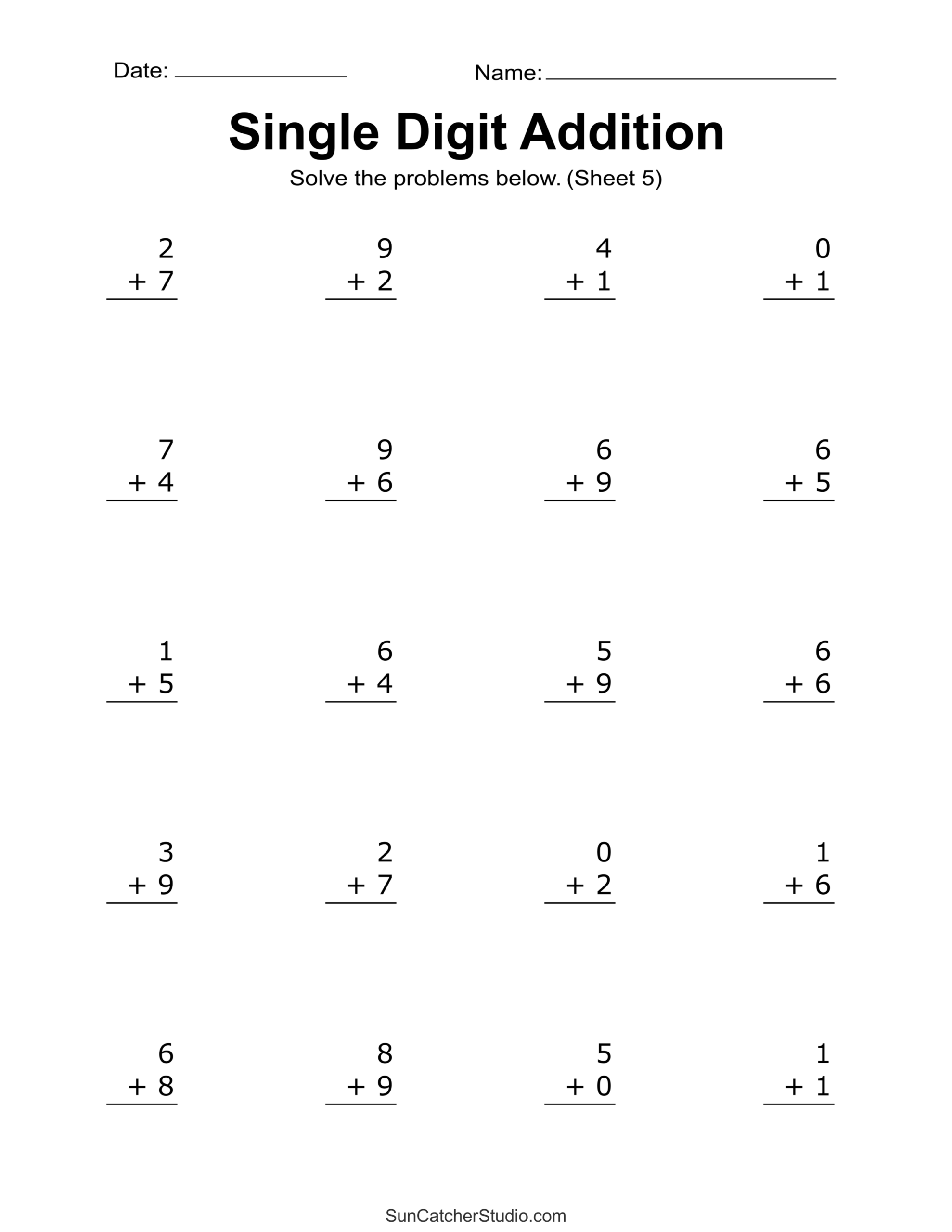 Simple Math Worksheets Kindergarten