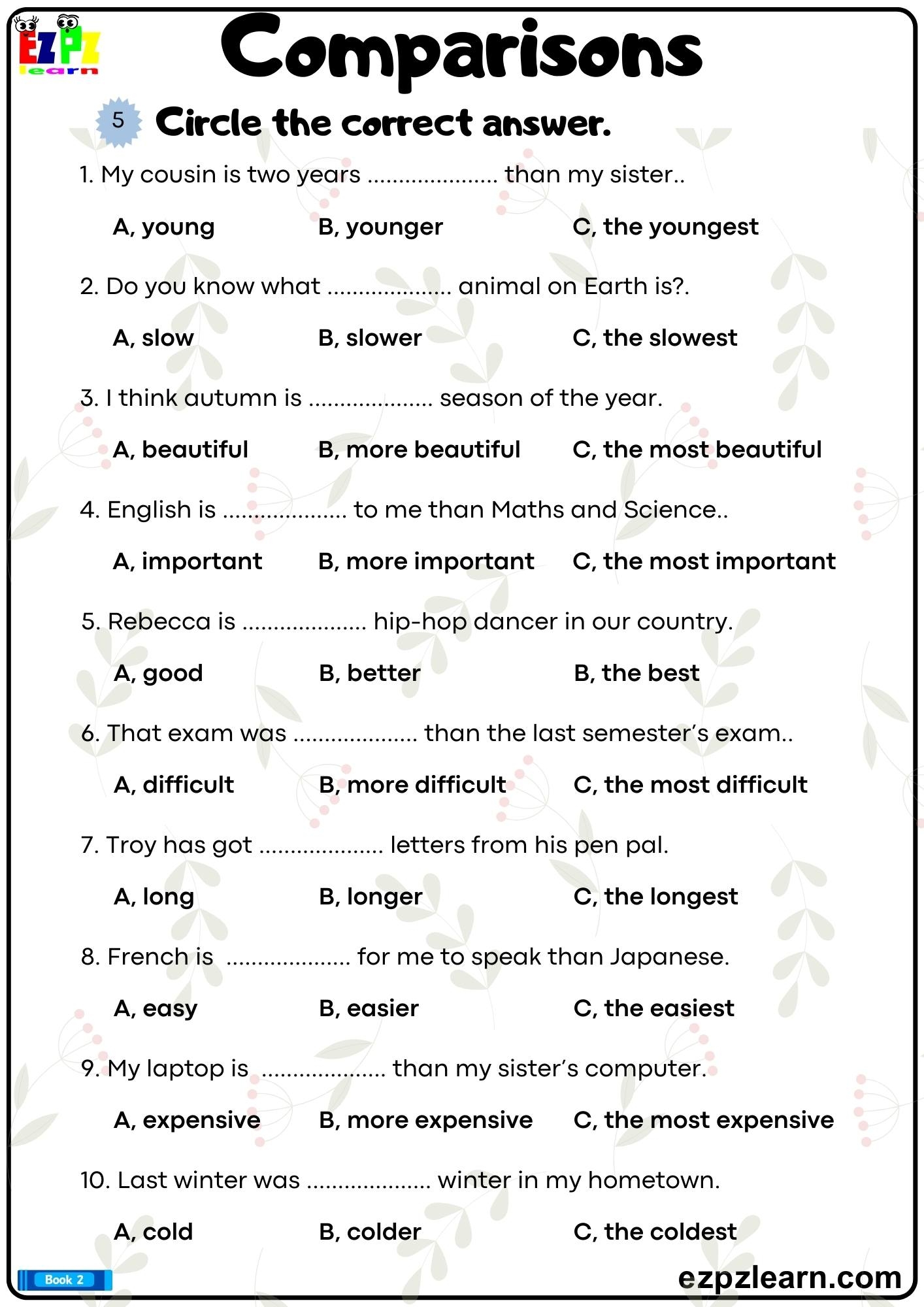 Free Printable Adjective Worksheet Free Printable Adjective Worksheet