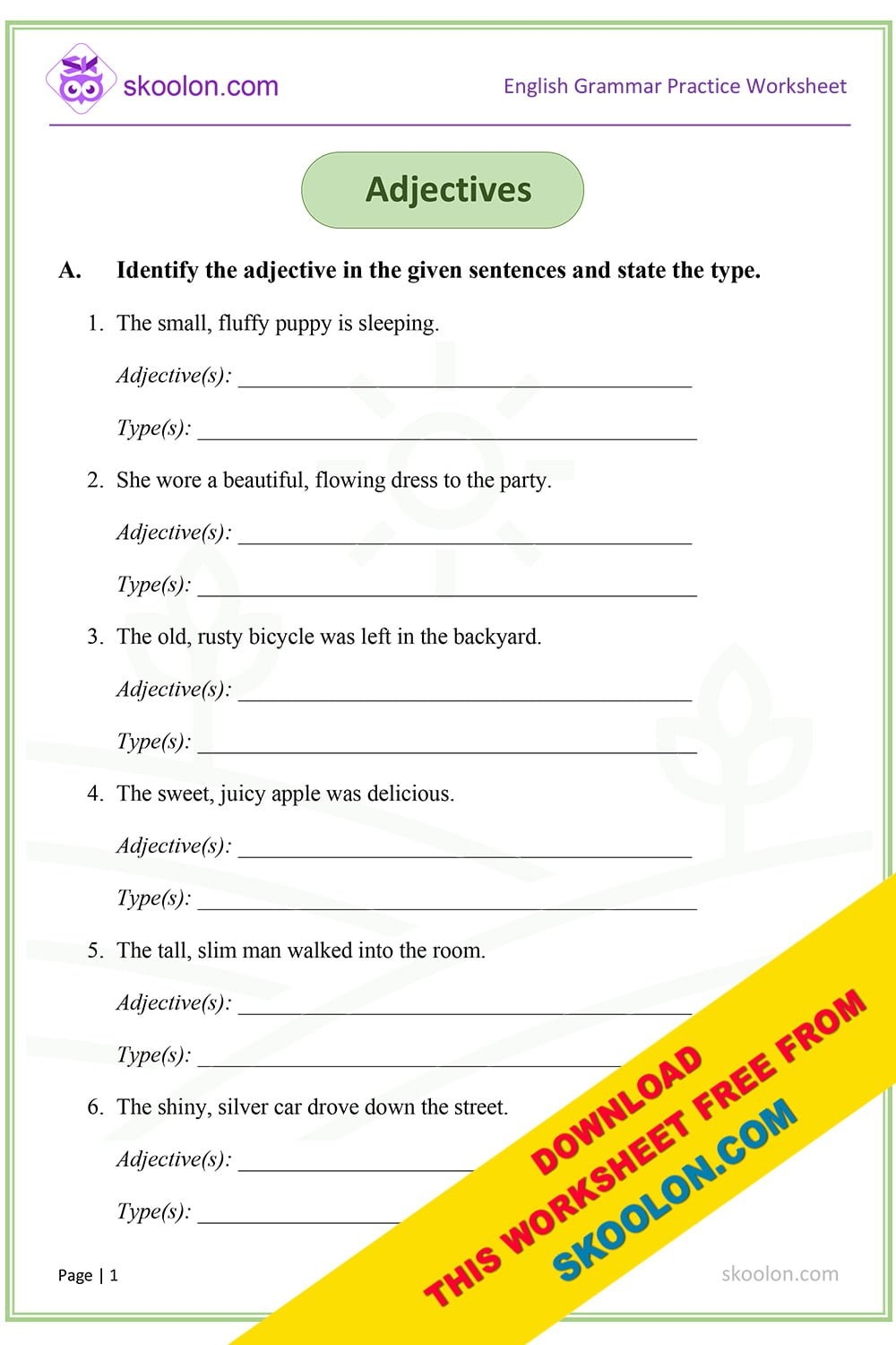 Adjectives With Answers 5 Skoolon Adjectives With Answers 5 Skoolon