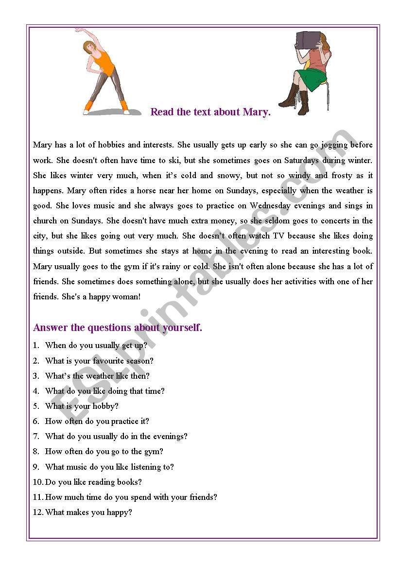 Adverbs Of Frequency ESL Worksheet By Katrinsanna