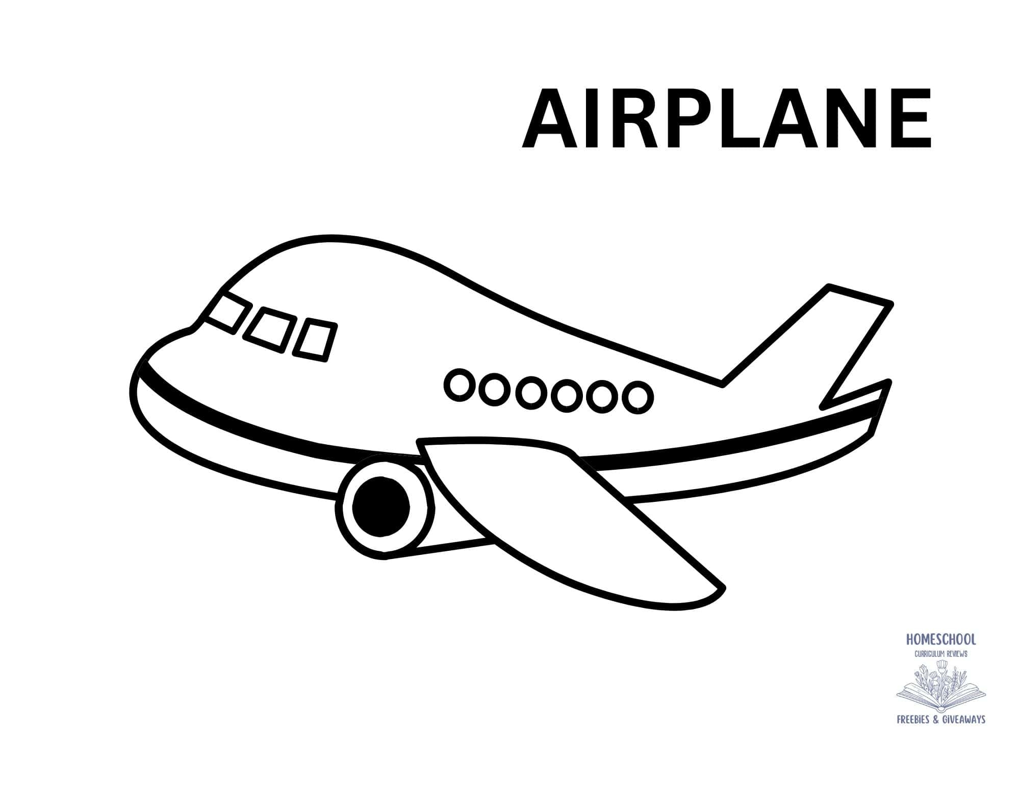 Airplane Coloring Page Homeschool Freebies And Giveaways