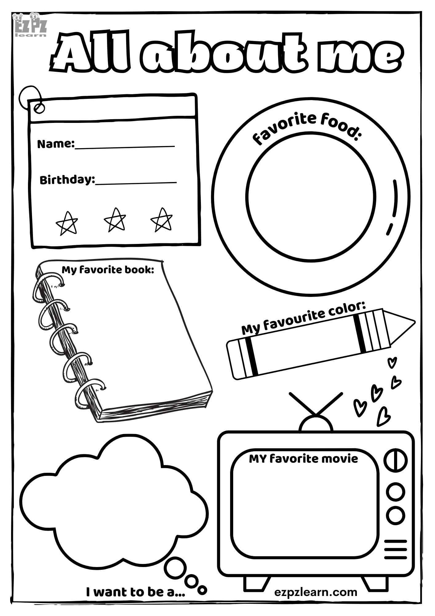 All About Me Preschool Printable Worksheet All About Me Preschool Printable Worksheet