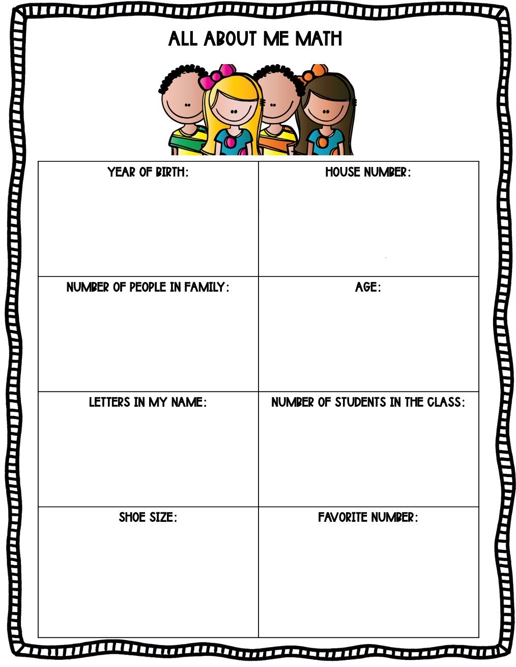 All About Me Math figure Me Out Math Printable Activity Etsy All About Me Math figure Me Out Math Printable Activity Etsy