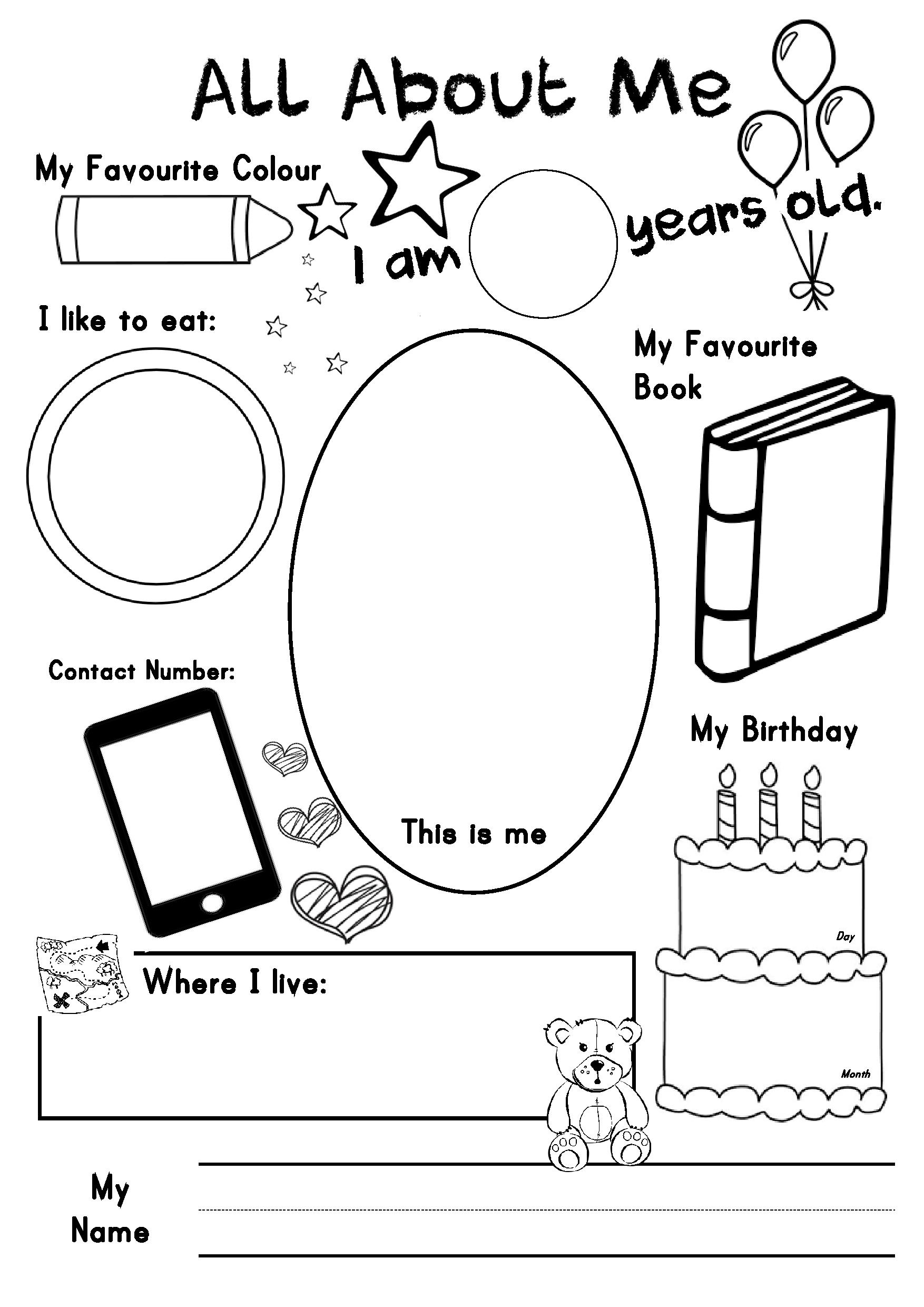 All About Me Preschool Printable Poster