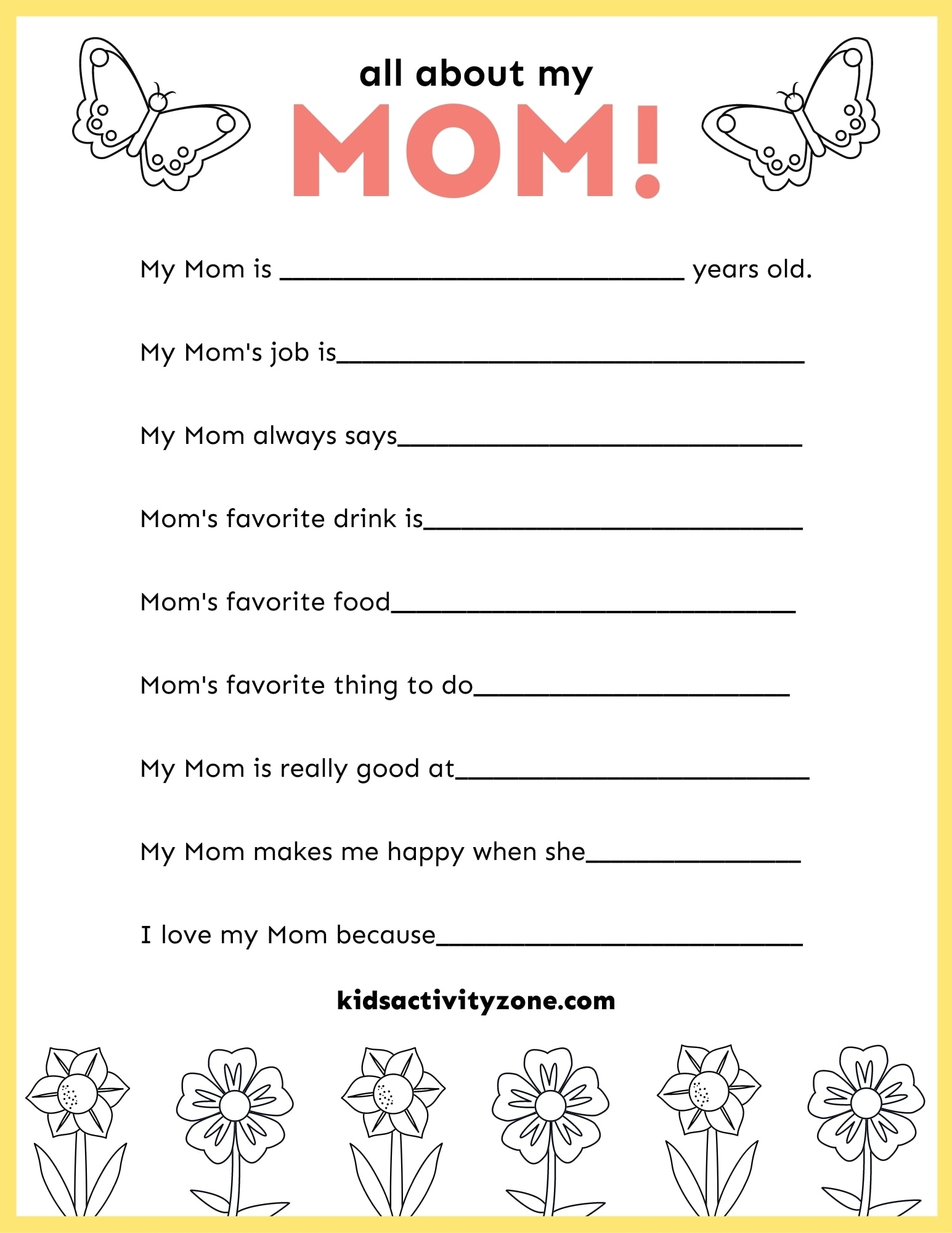 All About Mom FREE Mother s Day Printable Kids Activity Zone All About Mom FREE Mother s Day Printable Kids Activity Zone
