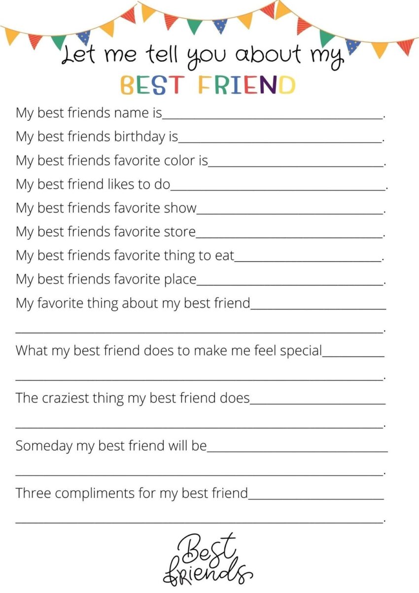All About My Best Friend Printable BFF Birthday Best Friend Printable Best Friend Birthday BFF Etsy