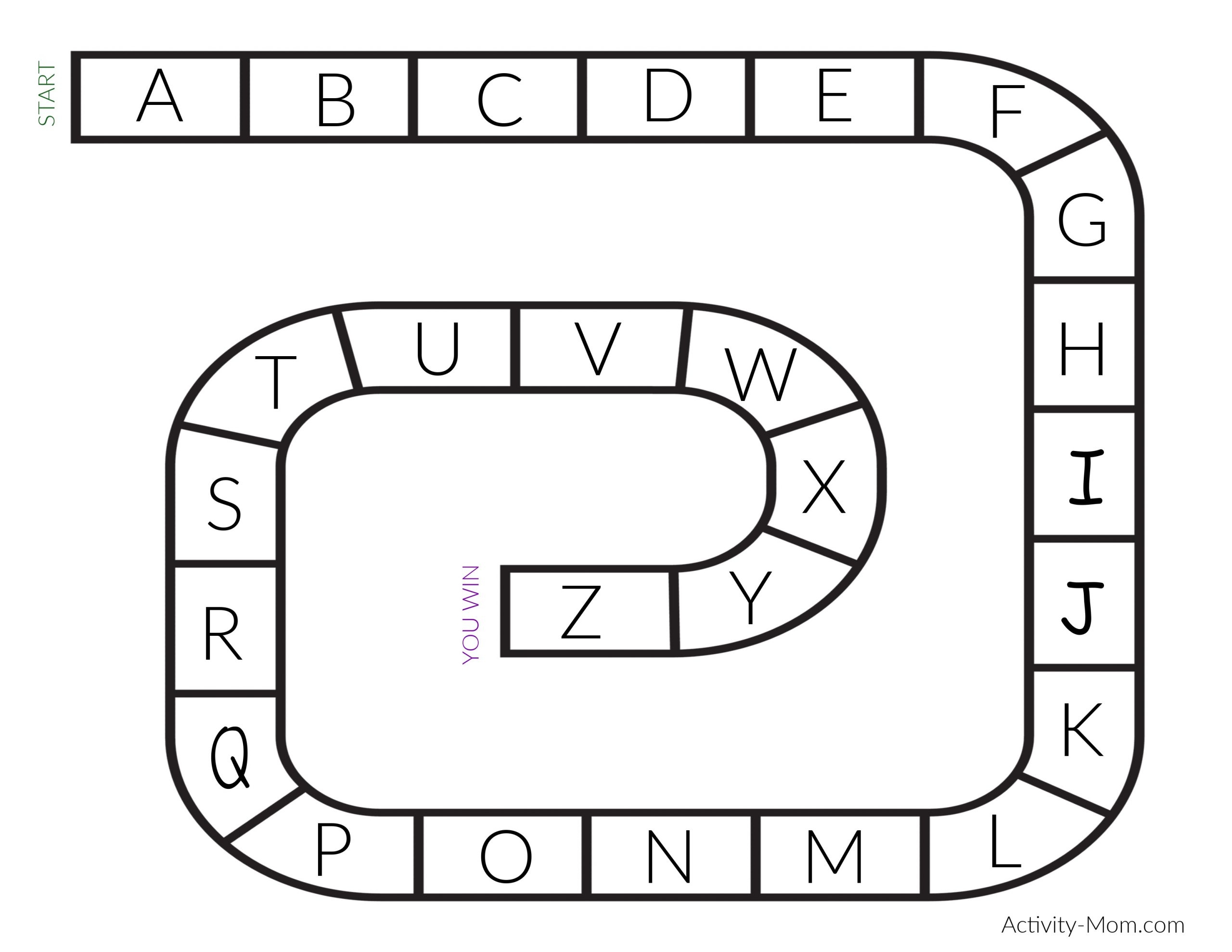 Alphabet Board Game Printable The Activity Mom Alphabet Board Game Printable The Activity Mom