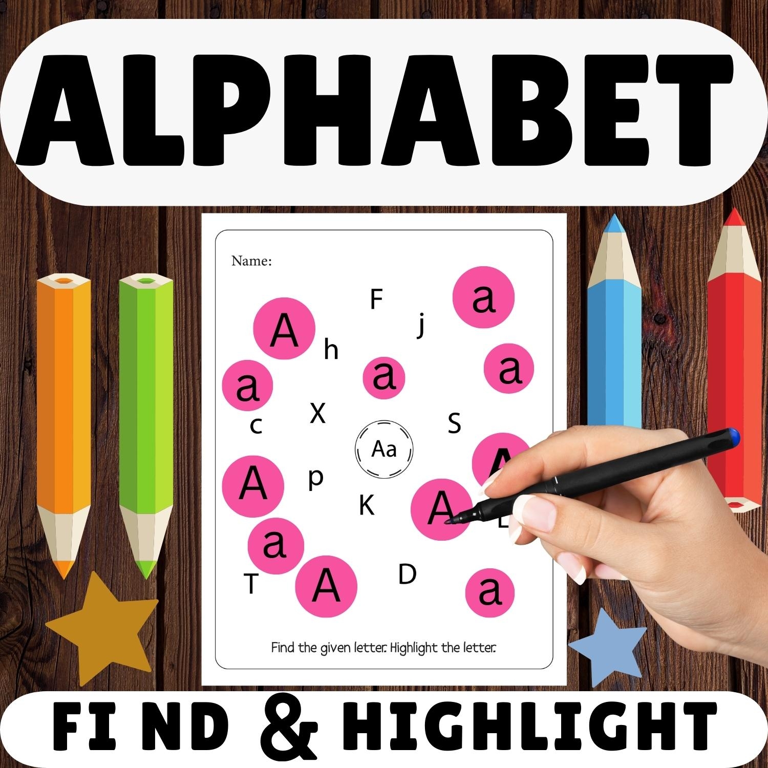 Highlight Alphabet Letters Worksheets Printable Free