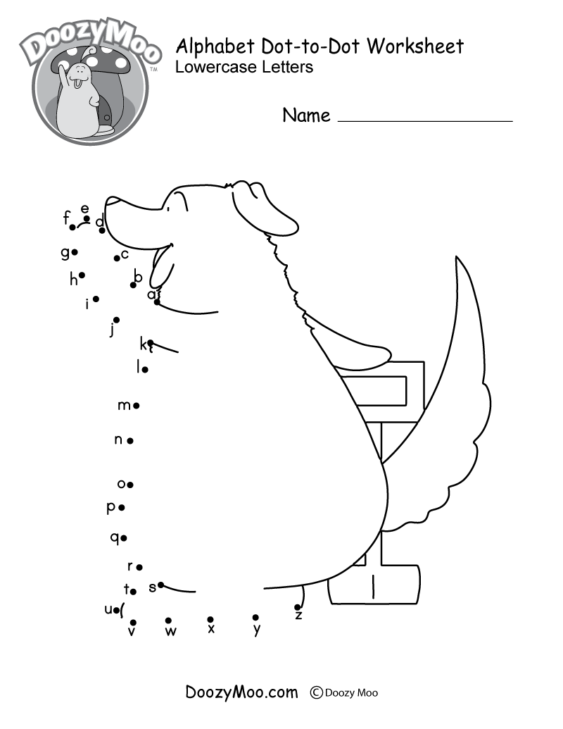 Alphabet Dot to Dot Worksheet Free Printable Doozy Moo Alphabet Dot to Dot Worksheet Free Printable Doozy Moo