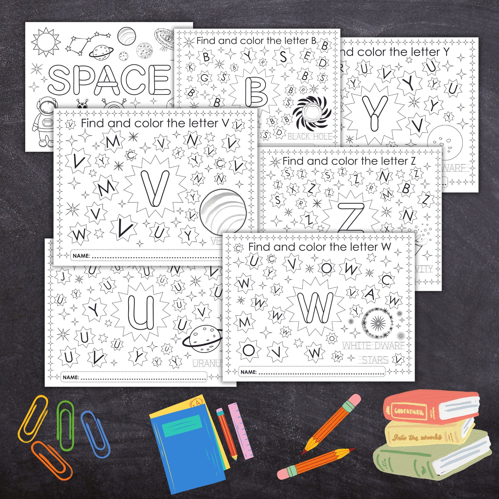 Alphabet Hunt Printable Find The Letters Coloring Worksheets Space Learning Bundle Dyslexia Teaching Resources Alphabet Hunt Printable Find The Letters Coloring Worksheets Space Learning Bundle Dyslexia Teaching Resources