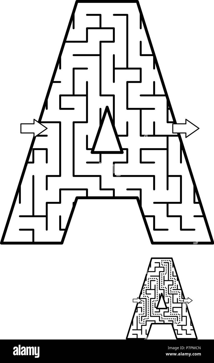 Alphabet Learning Fun And Educational Activity For Kids Letter Maze Game Answer Included Stock Vector Image U0026 Art Alamy