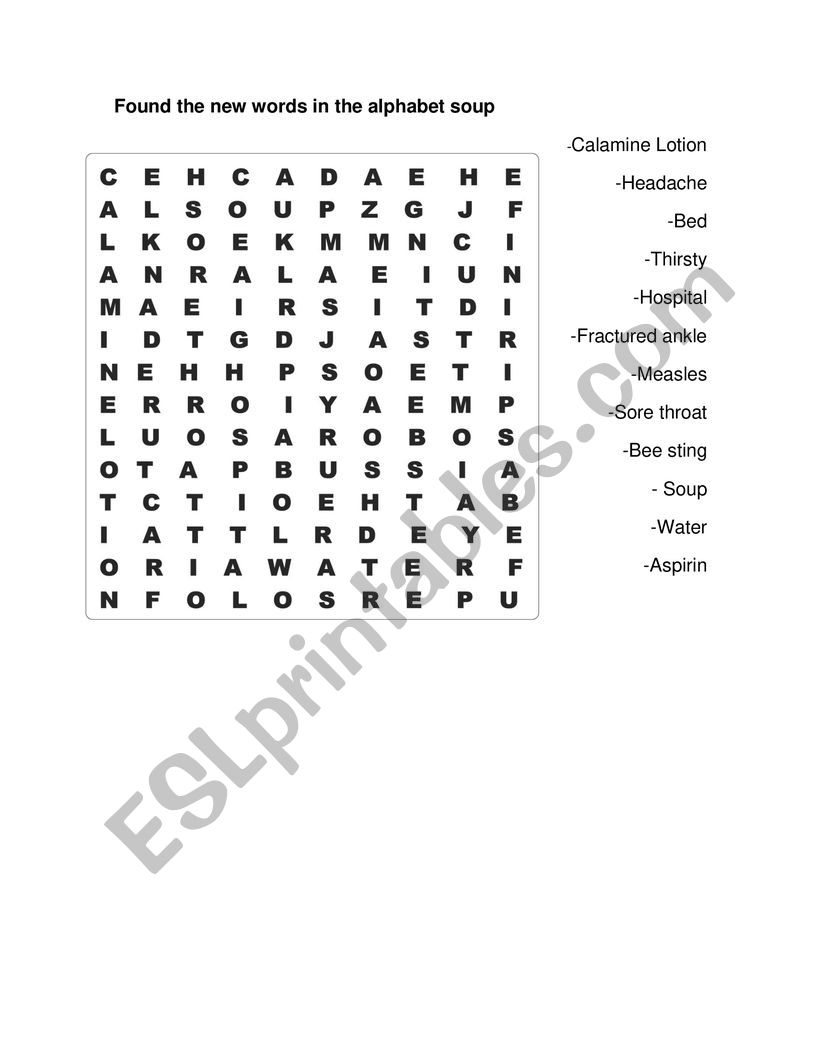 Alphabet Soup EMERGENCIES ESL Worksheet By Genny2520 Alphabet Soup EMERGENCIES ESL Worksheet By Genny2520