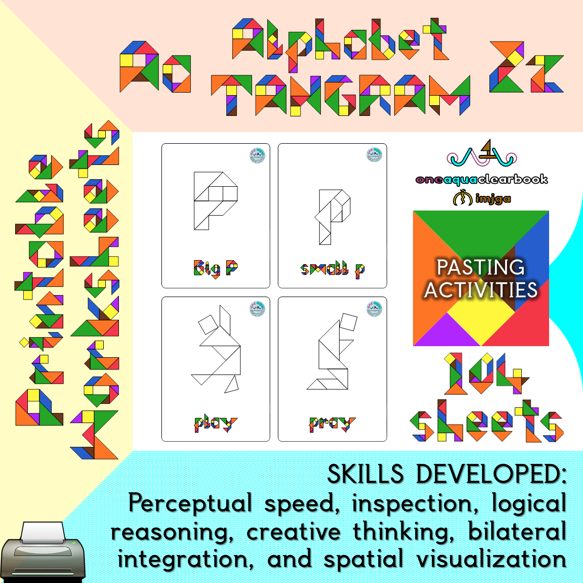 Alphabet Tangram Worksheets Made By Teachers