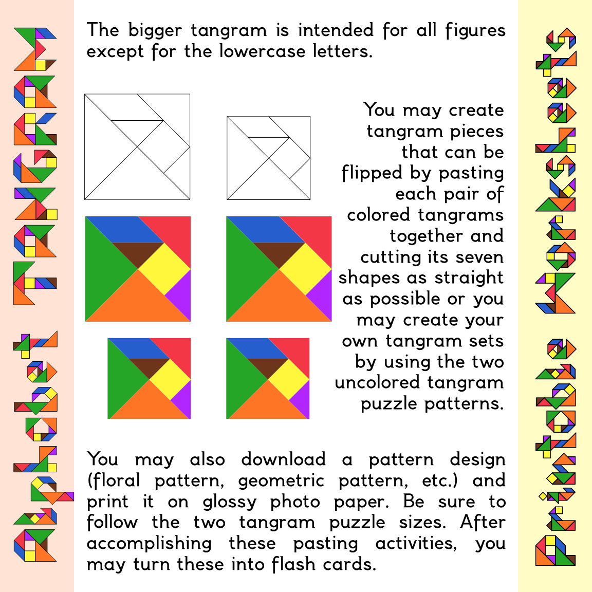 Alphabet Tangram Worksheets Made By Teachers