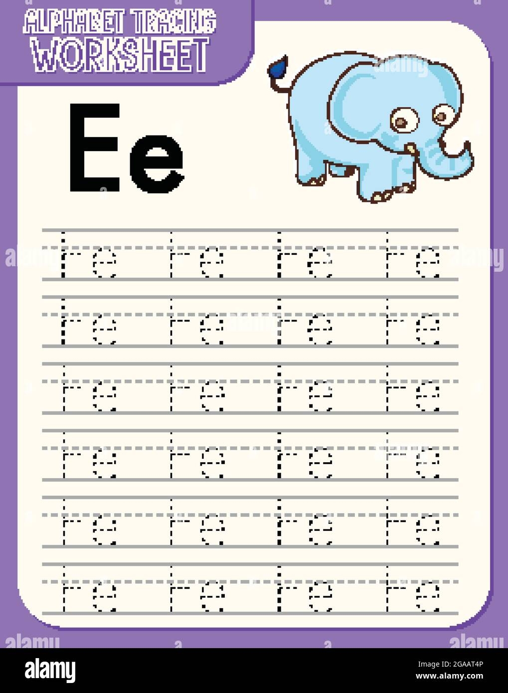 Alphabet Tracing Worksheet With Letter E And E Illustration Stock Vector Image U0026 Art Alamy Alphabet Tracing Worksheet With Letter E And E Illustration Stock Vector Image U0026 Art Alamy