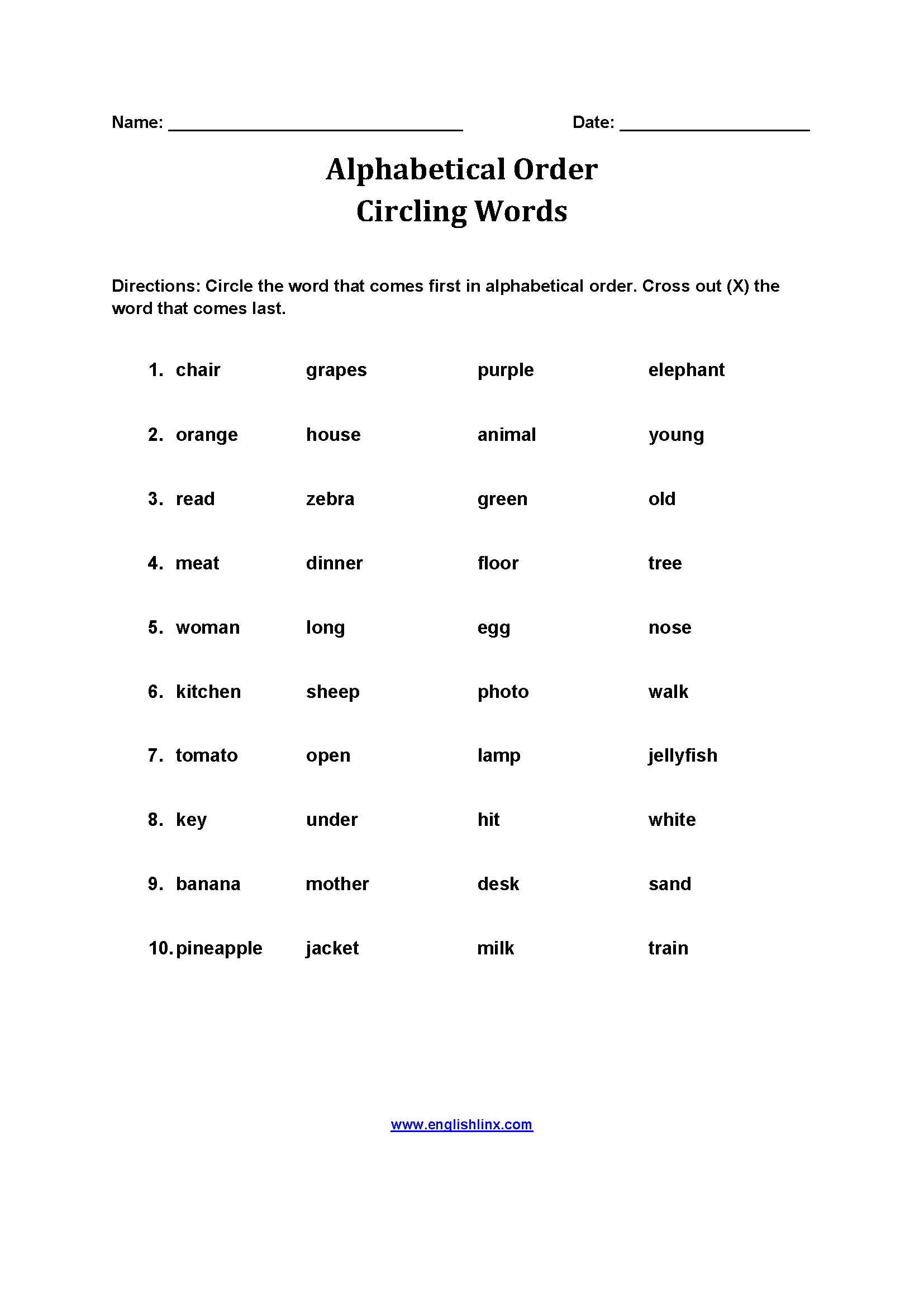 Alphabet Worksheets Alphabetical Order Worksheets Alphabet Worksheets Alphabetical Order Worksheets