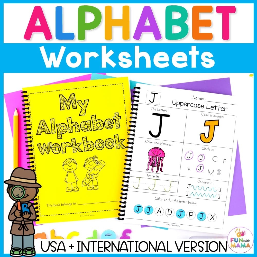 Alphabet Worksheets Letter Identification Workbook Fun With Mama Shop Alphabet Worksheets Letter Identification Workbook Fun With Mama Shop