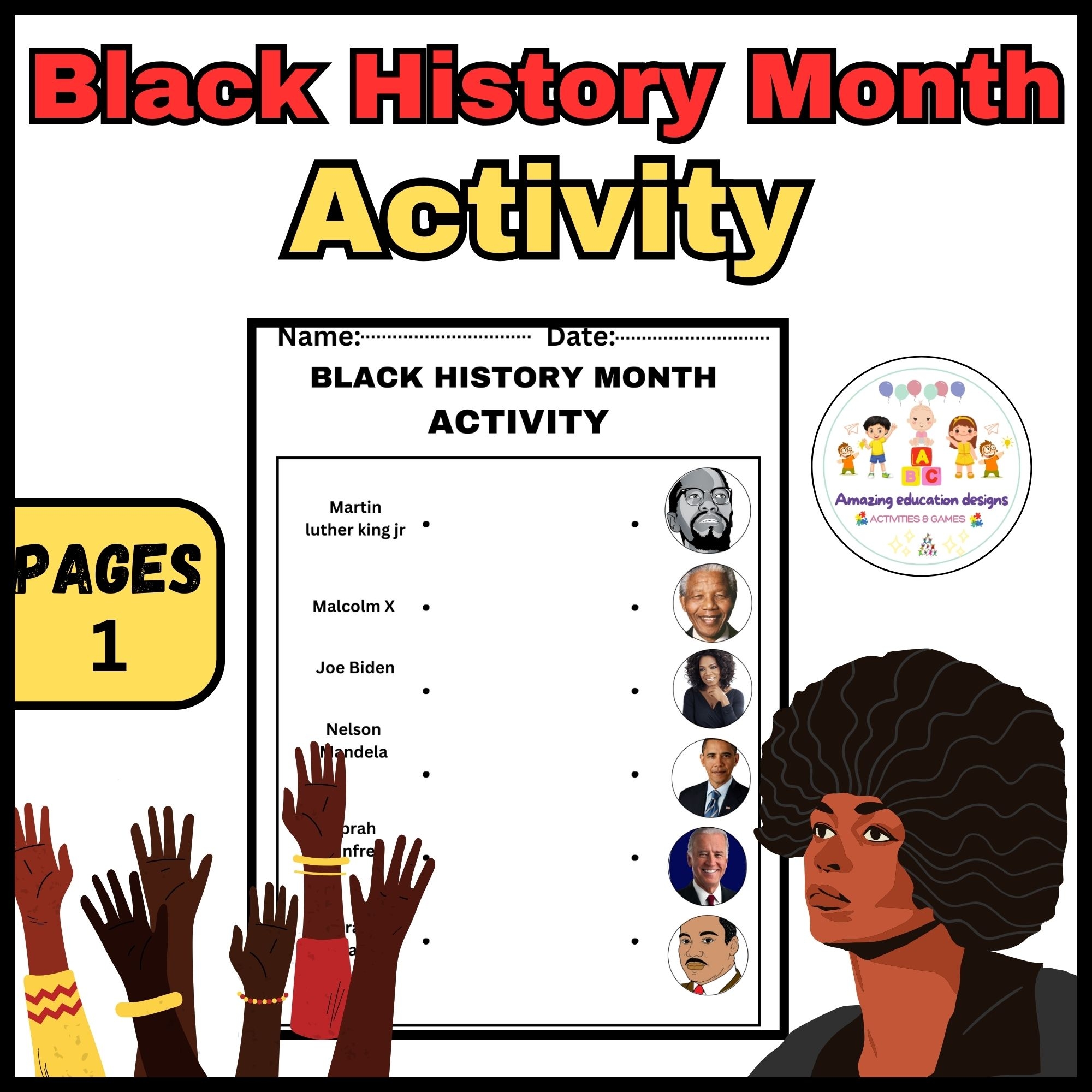 Amazing Matching Activity Worksheets Black History Month Made By Teachers Amazing Matching Activity Worksheets Black History Month Made By Teachers