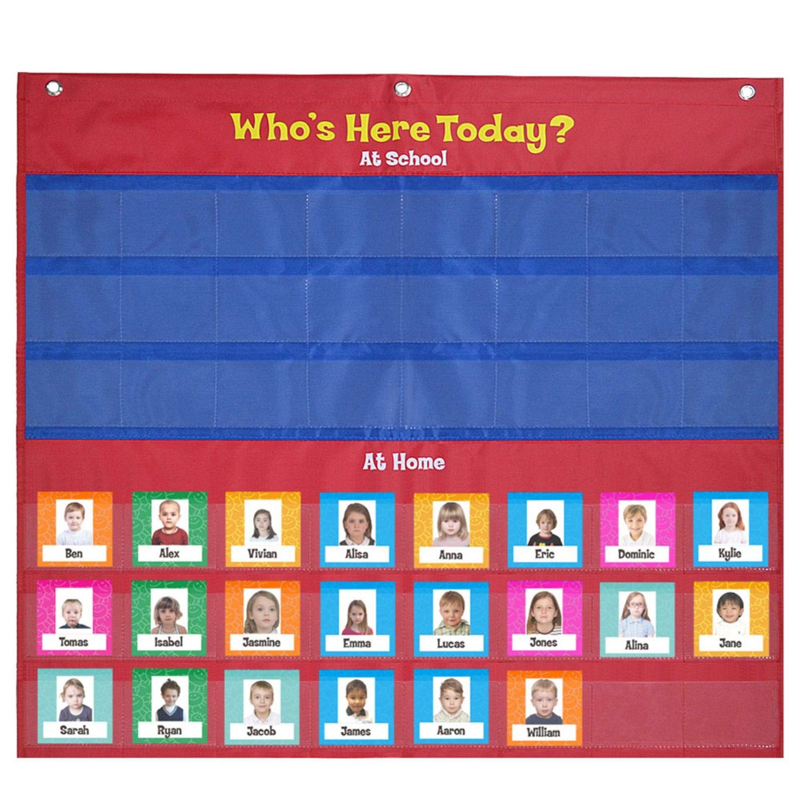 Amazon A R Classroom Attendance Chart Who Is Here Today Helping Hands Pocket Chart For Classroom Classroom Organization Teacher Accessories 
