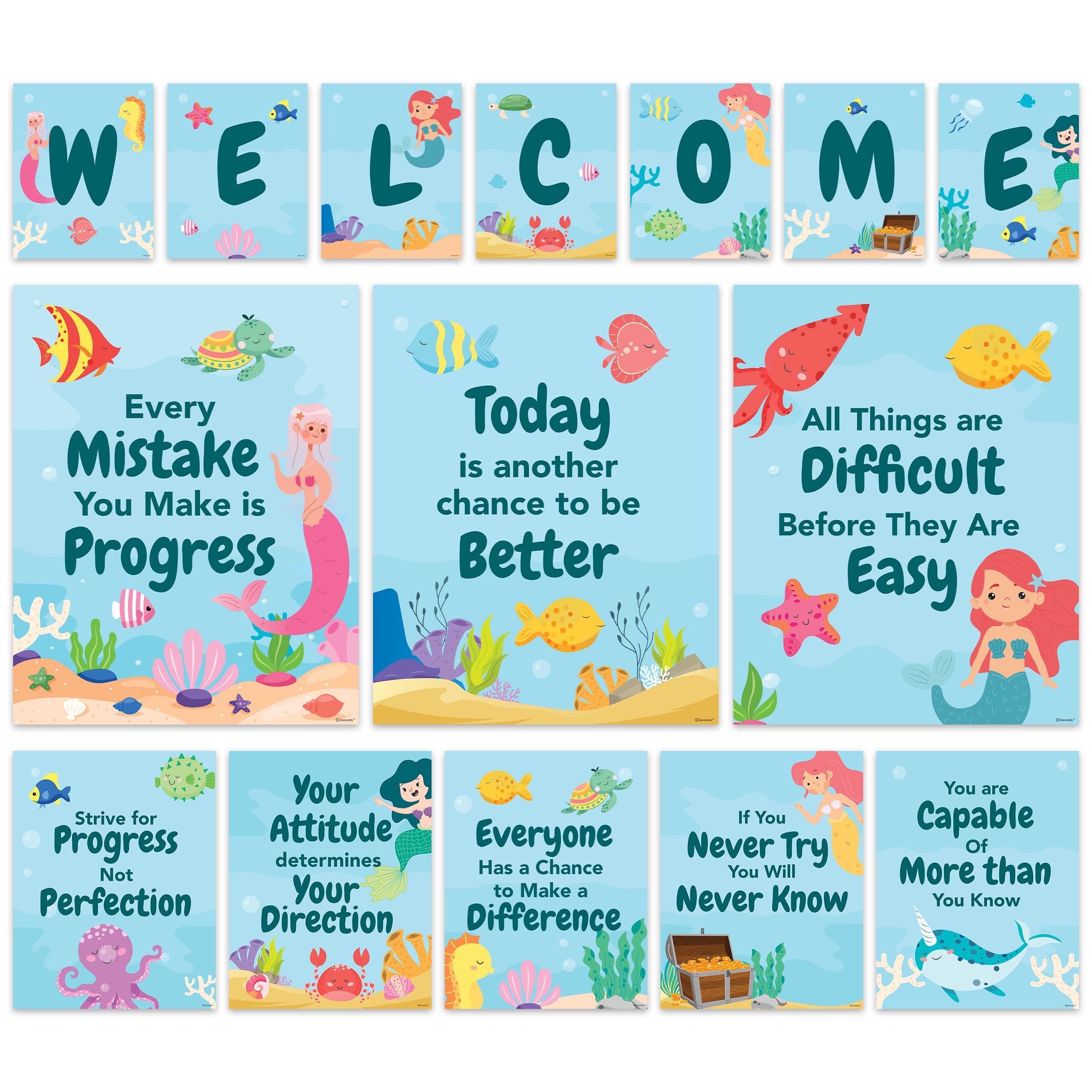 Ocean Calendar Preschool Poster Free Printable