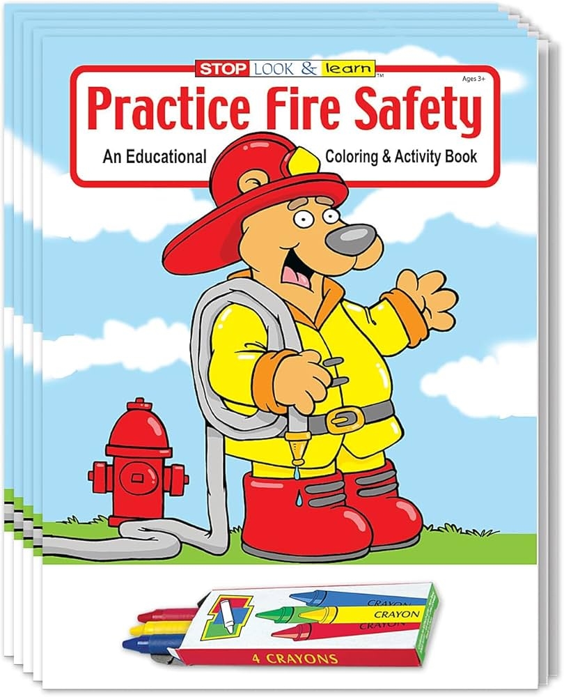 Amazon ZOCO Fire Safety Coloring U0026 Activity Books For Kids 50 Bulk Pack With Crayons Fire Prevention Week National Night Out Educational Materials U0026 Firefighter Party Supplies Toys U0026 Games
