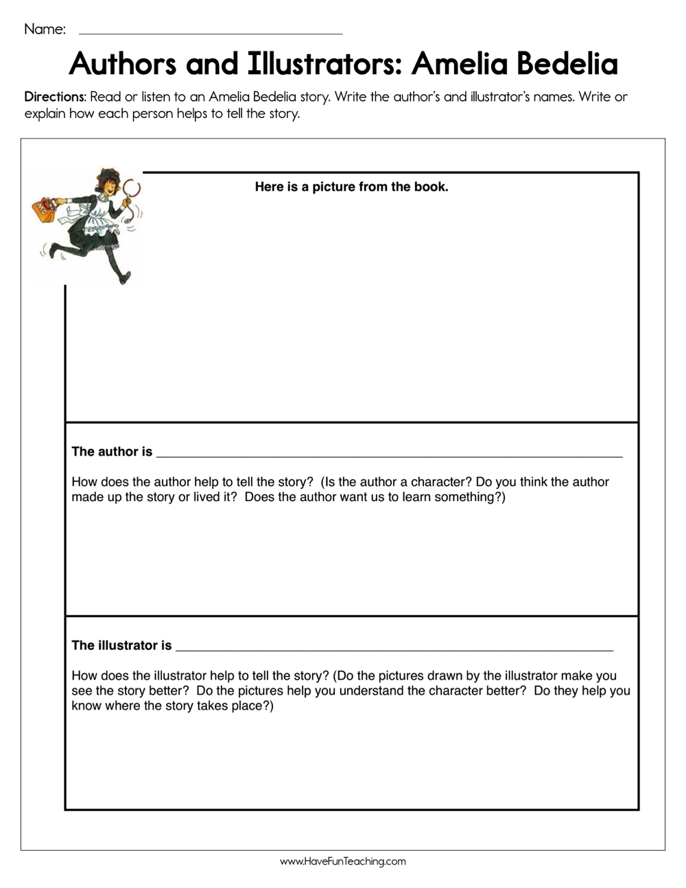 Amelia Bedelia Author And Illustrator Worksheet Have Fun Teaching